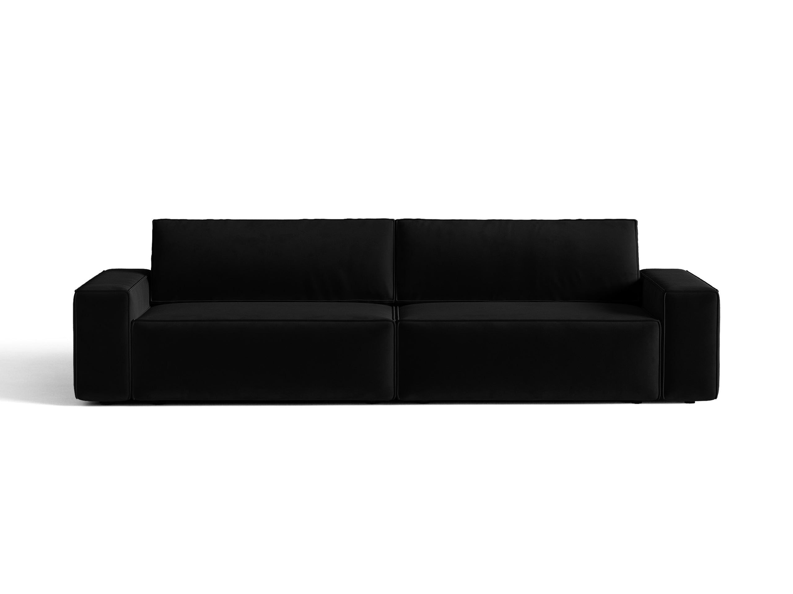Micadoni Jodie rozkladacia trojmiestna pohovka 247 × 107 cm - Zamat Bluvel (Blu19) - Čierna