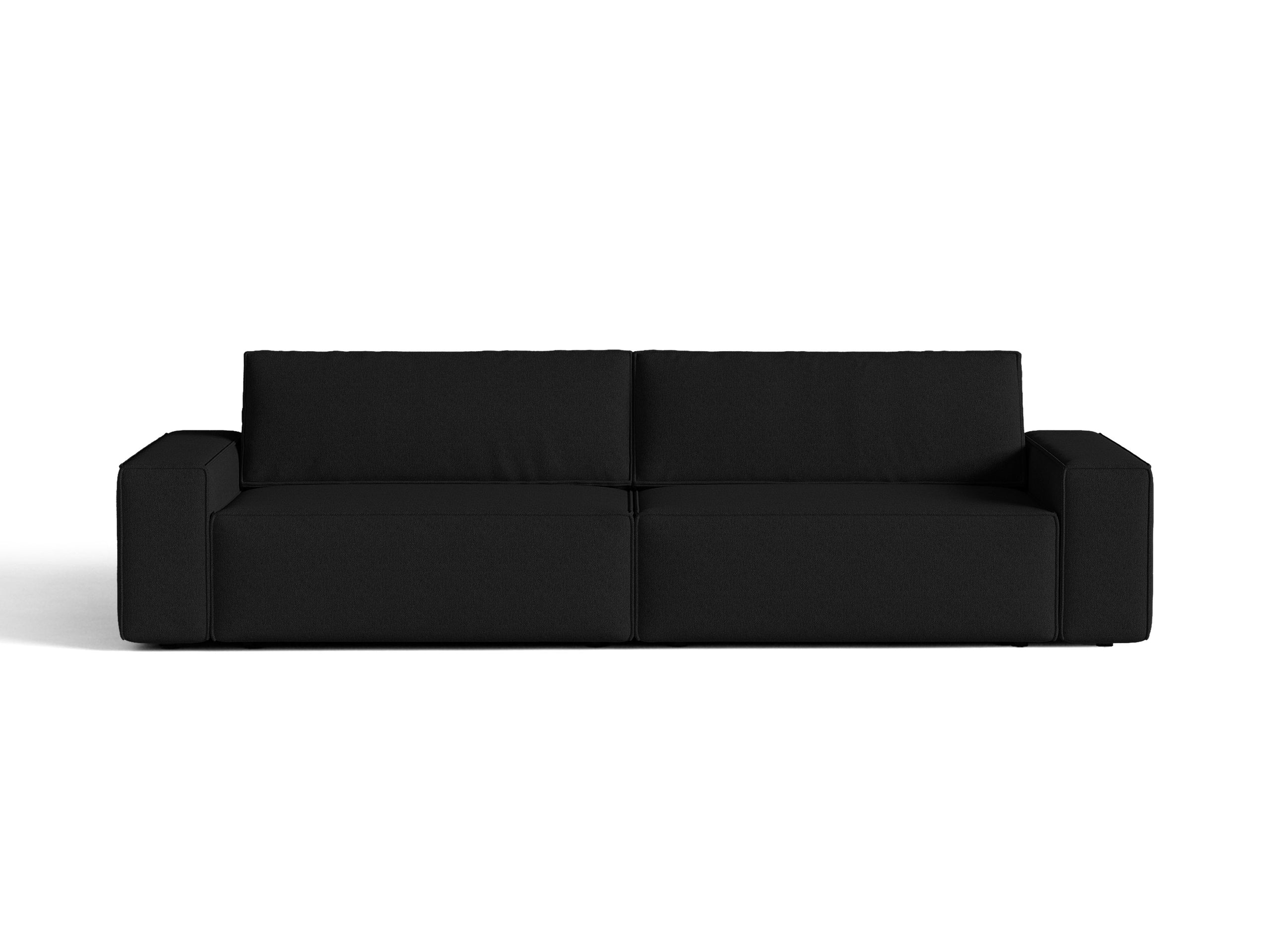 Micadoni Jodie rozkladacia trojmiestna pohovka 247 × 107 cm - Štrukturovaná látka Megan (Meg368) - Čierna