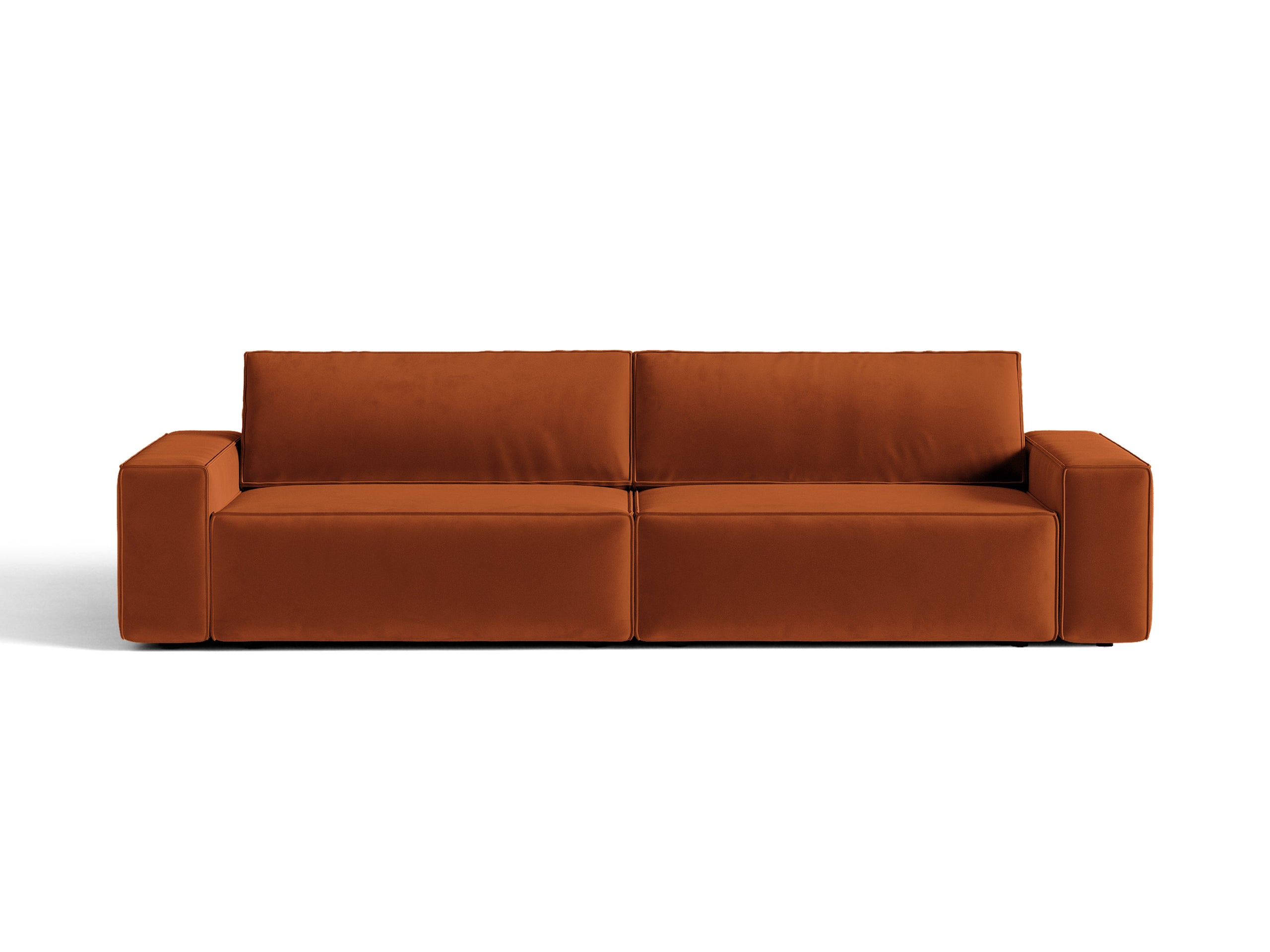 Micadoni Jodie rozkladacia trojmiestna pohovka 247 × 107 cm - Zamat Bluvel (Blu4215) - Terakotová