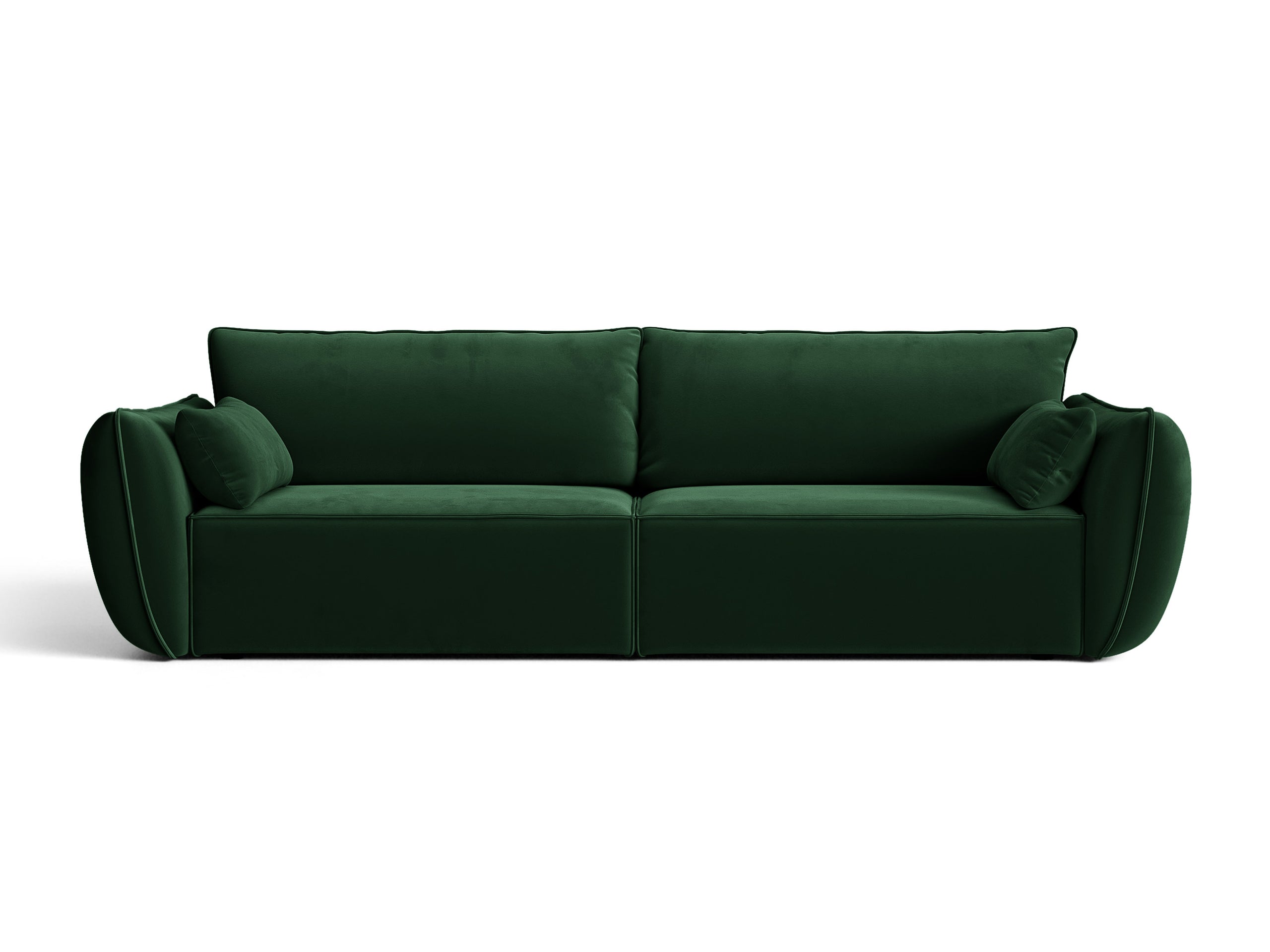 Micadoni Kaelle rozkladacia trojmiestna pohovka 244 × 103 cm - Zamat Bluvel (Blu78) - Fľaškovozelená
