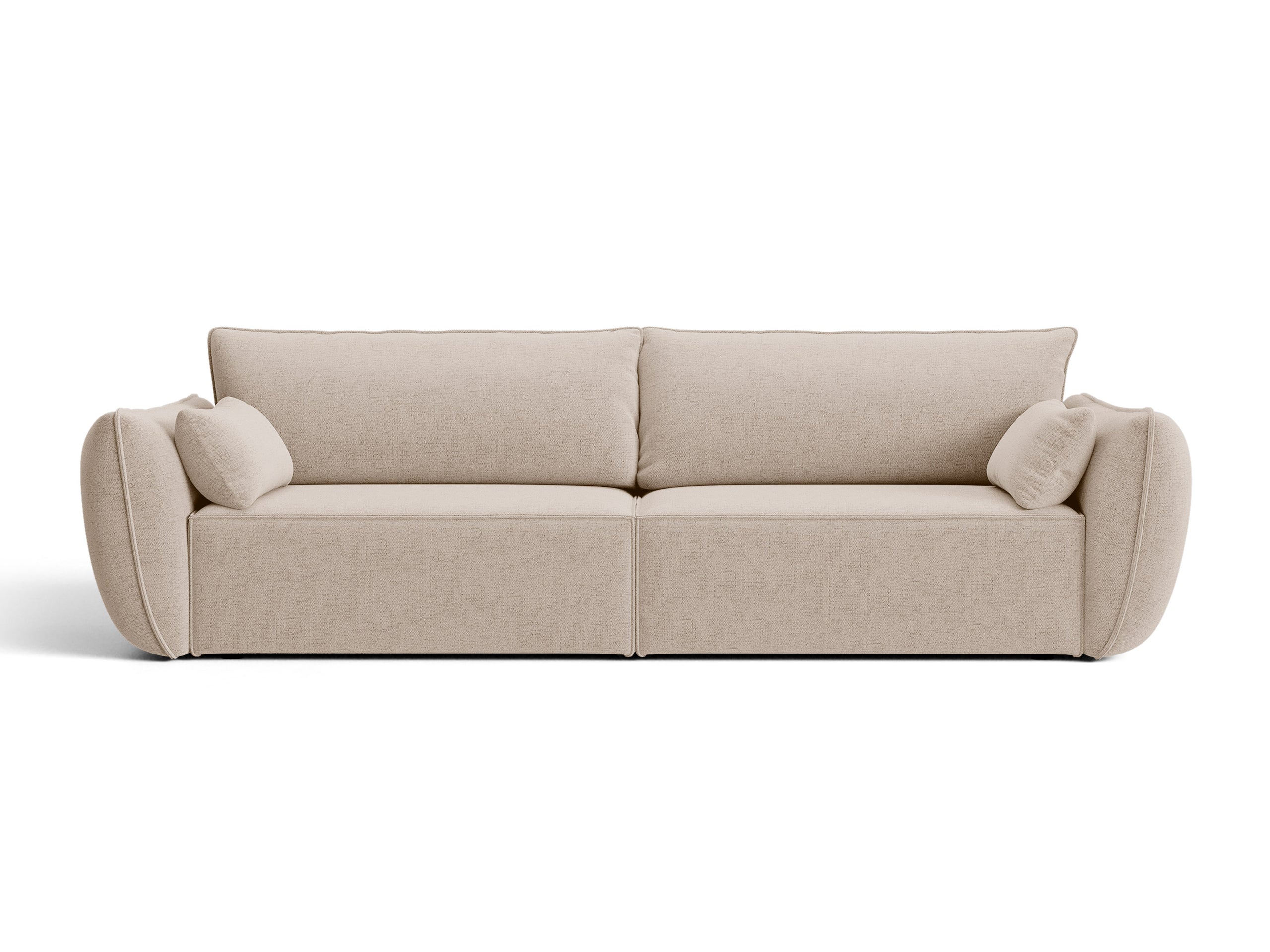 Micadoni Kaelle rozkladacia trojmiestna pohovka 244 × 103 cm - Štrukturovaná látka Moly (Mol11) - Kapučínová