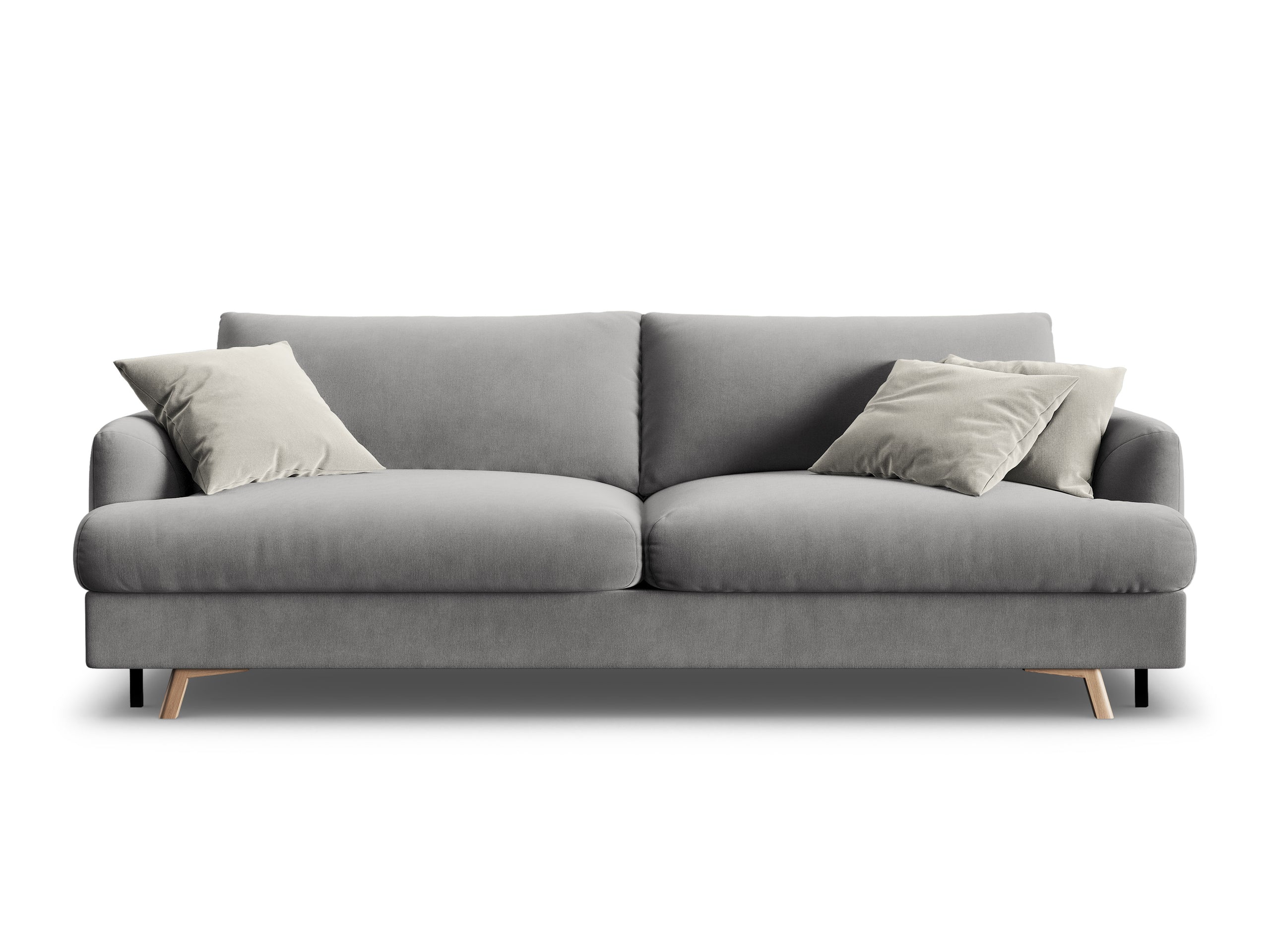 Micadoni Naomi rozkladacia trojmiestna pohovka 233 × 110 cm - Zamat Salvador (Sal17) - Sivá