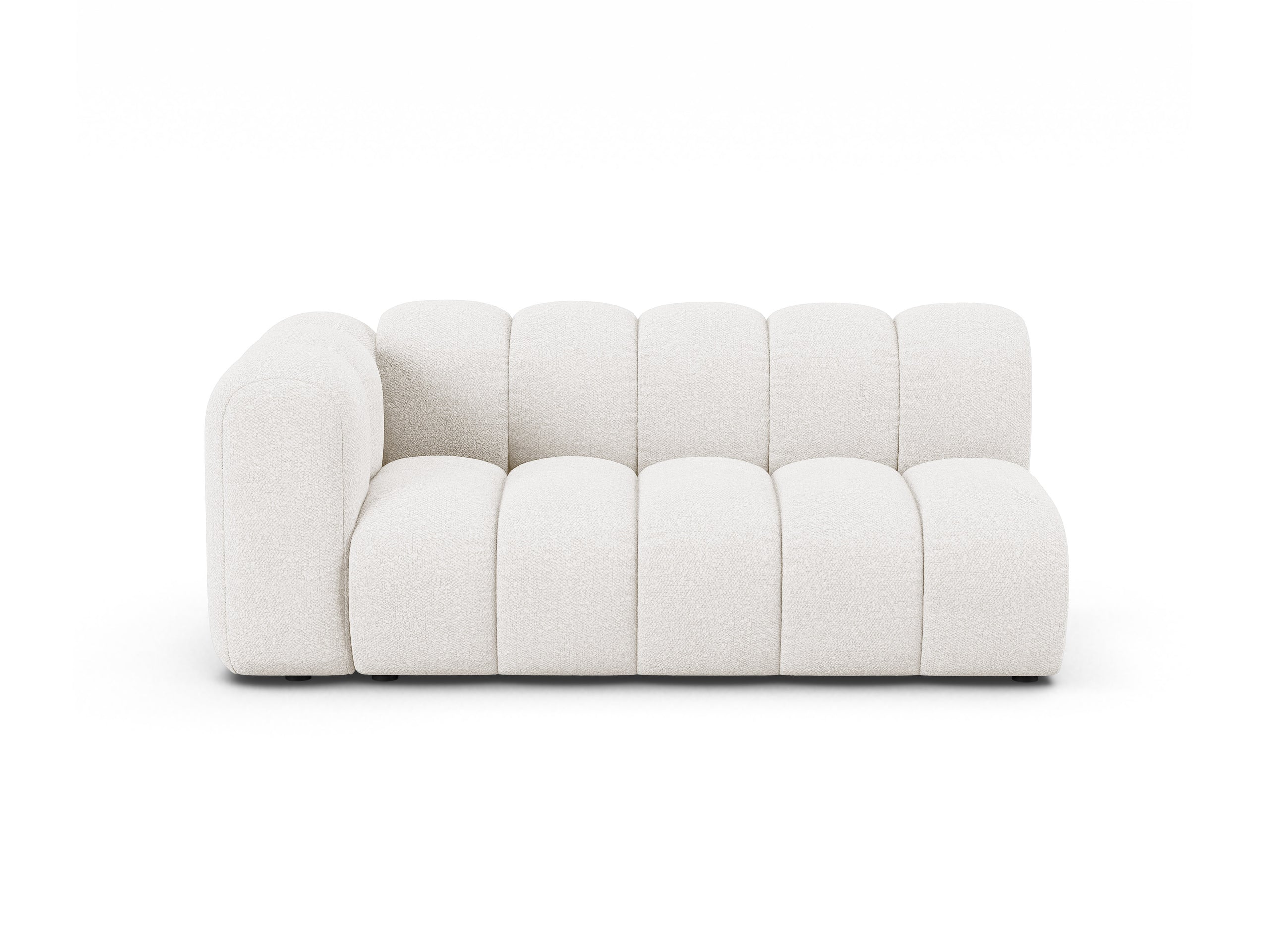 Micadoni Lupine modul sedačky s podrúčkou 175 × 95 cm - Buklé Baloo (Bal2073) - Biela - Ľavé prevedenie