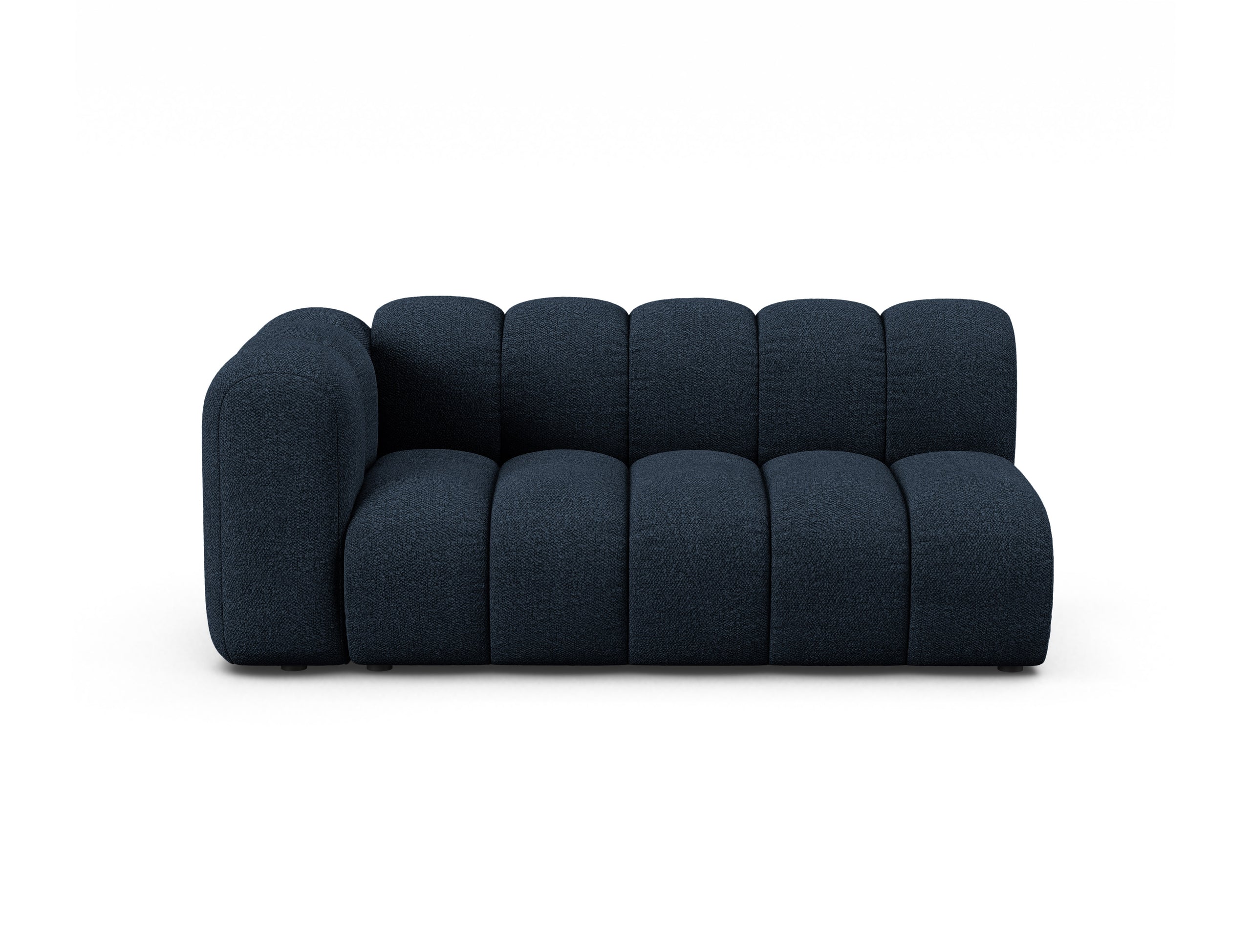 Micadoni Lupine modul sedačky s podrúčkou 175 × 95 cm - Buklé Baloo (Bal2088) - Tmavomodrá - Ľavé prevedenie