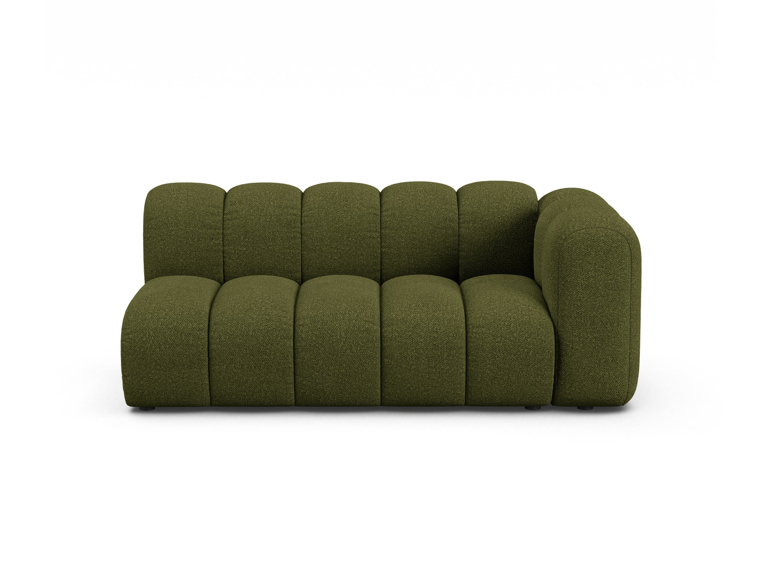 Micadoni Lupine modul sedačky s podrúčkou 175 × 95 cm - Buklé Baloo (Bal2090) - Tmavá olivovozelená - Pravé prevedenie