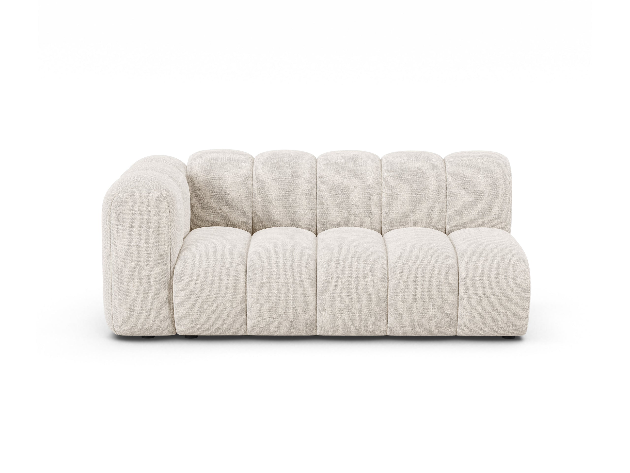 Micadoni Lupine modul sedačky s podrúčkou 175 × 95 cm - Ženilka Eden (Eden2) - Svetlobéžová - Ľavé prevedenie
