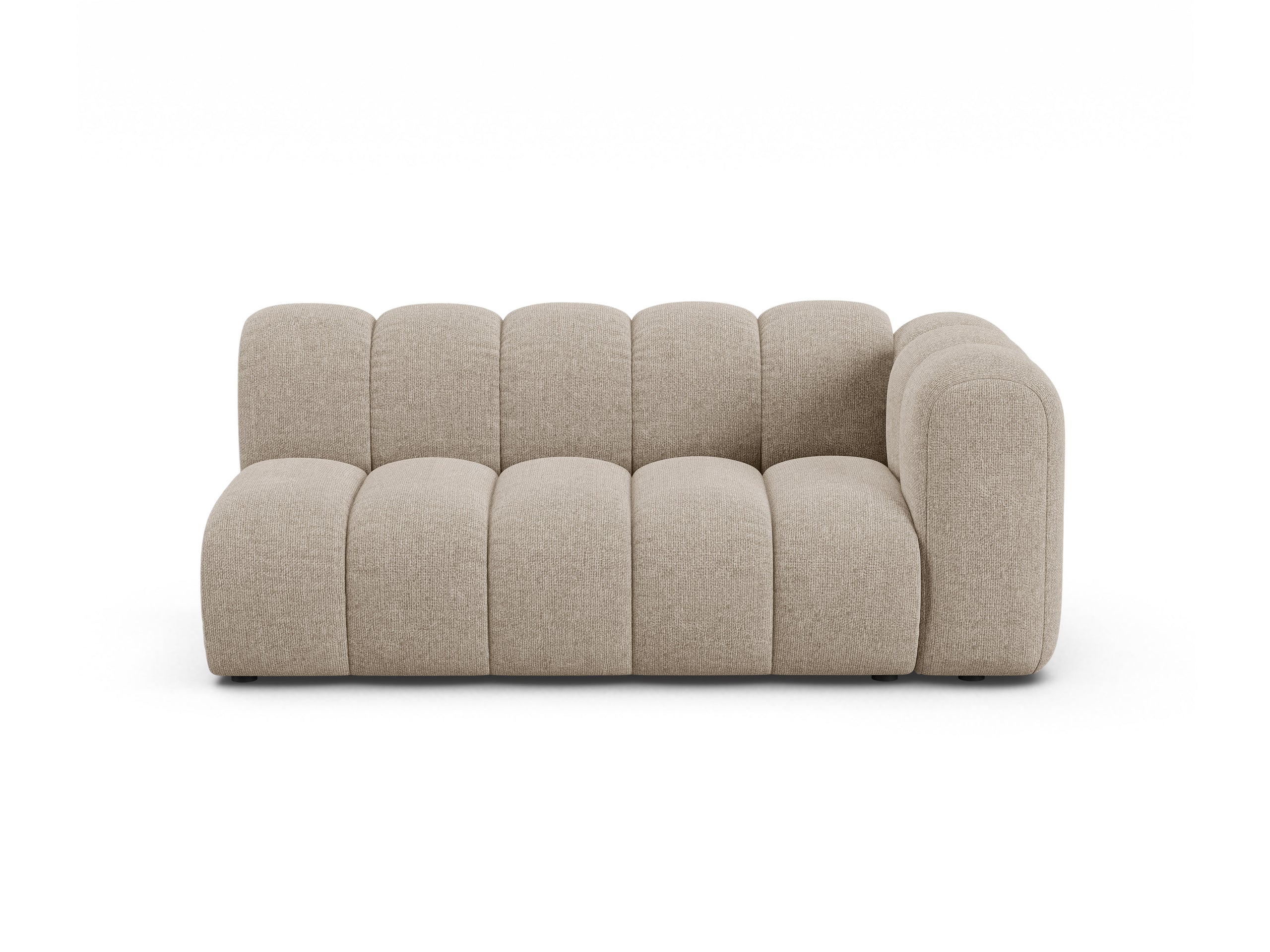 Micadoni Lupine modul sedačky s podrúčkou 175 × 95 cm - Ženilka Eden (Eden4) - Tmavobéžová - Pravé prevedenie