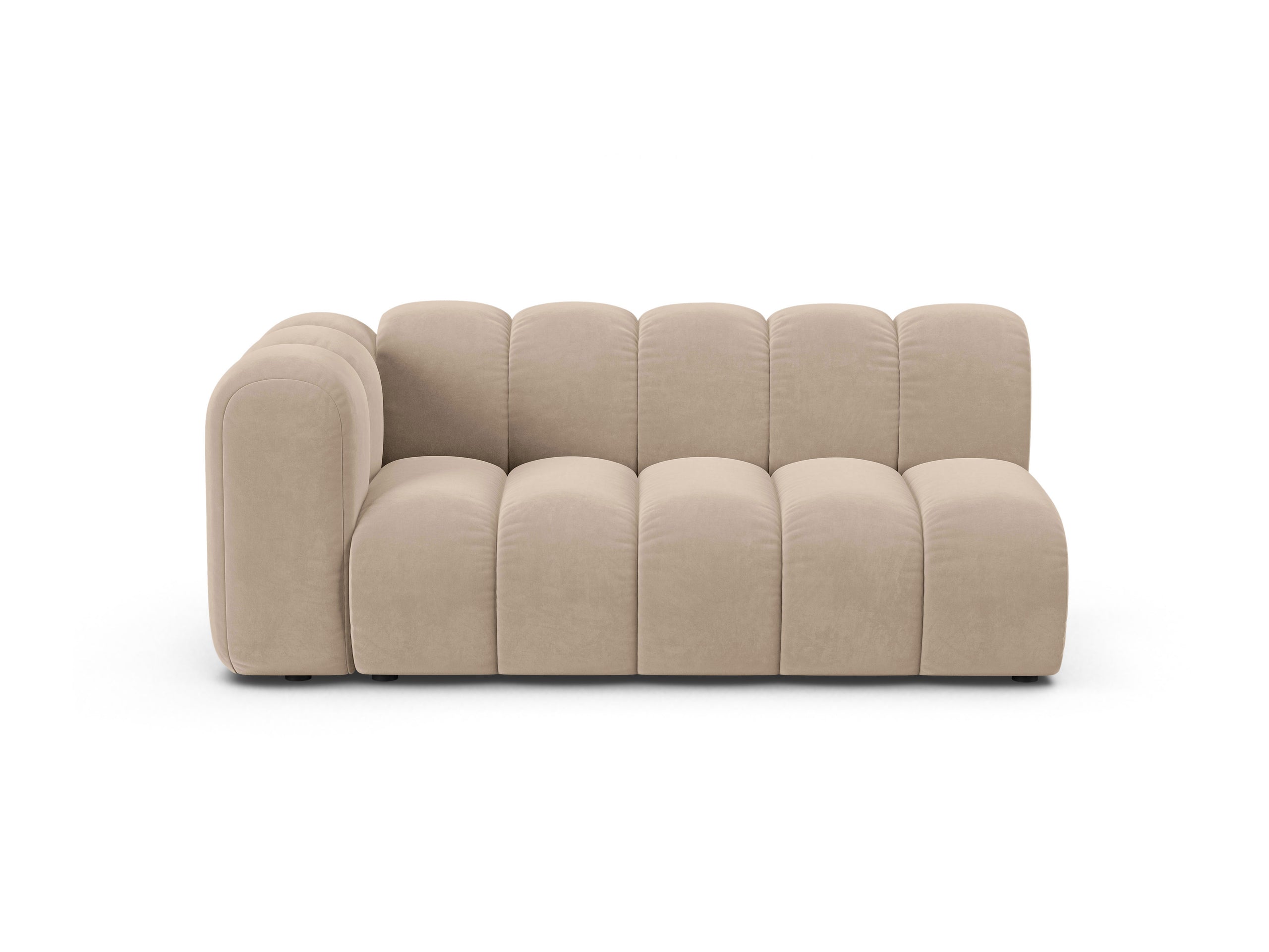 Micadoni Lupine modul sedačky s podrúčkou 175 × 95 cm - Zamat Venus (Ven2928) - Béžová - Ľavé prevedenie