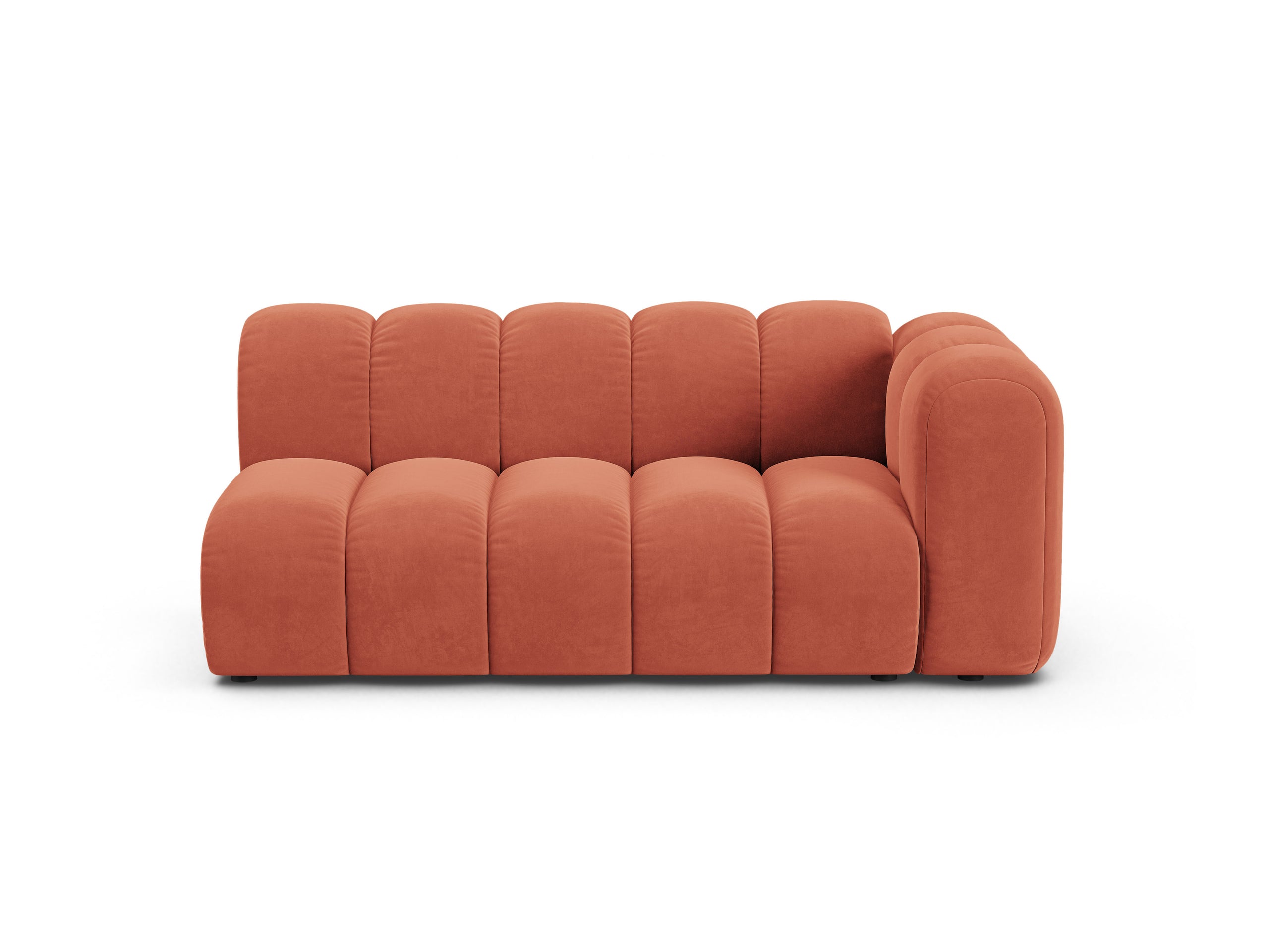 Micadoni Lupine modul sedačky s podrúčkou 175 × 95 cm - Zamat Venus (Ven2933) - Koralová - Pravé prevedenie