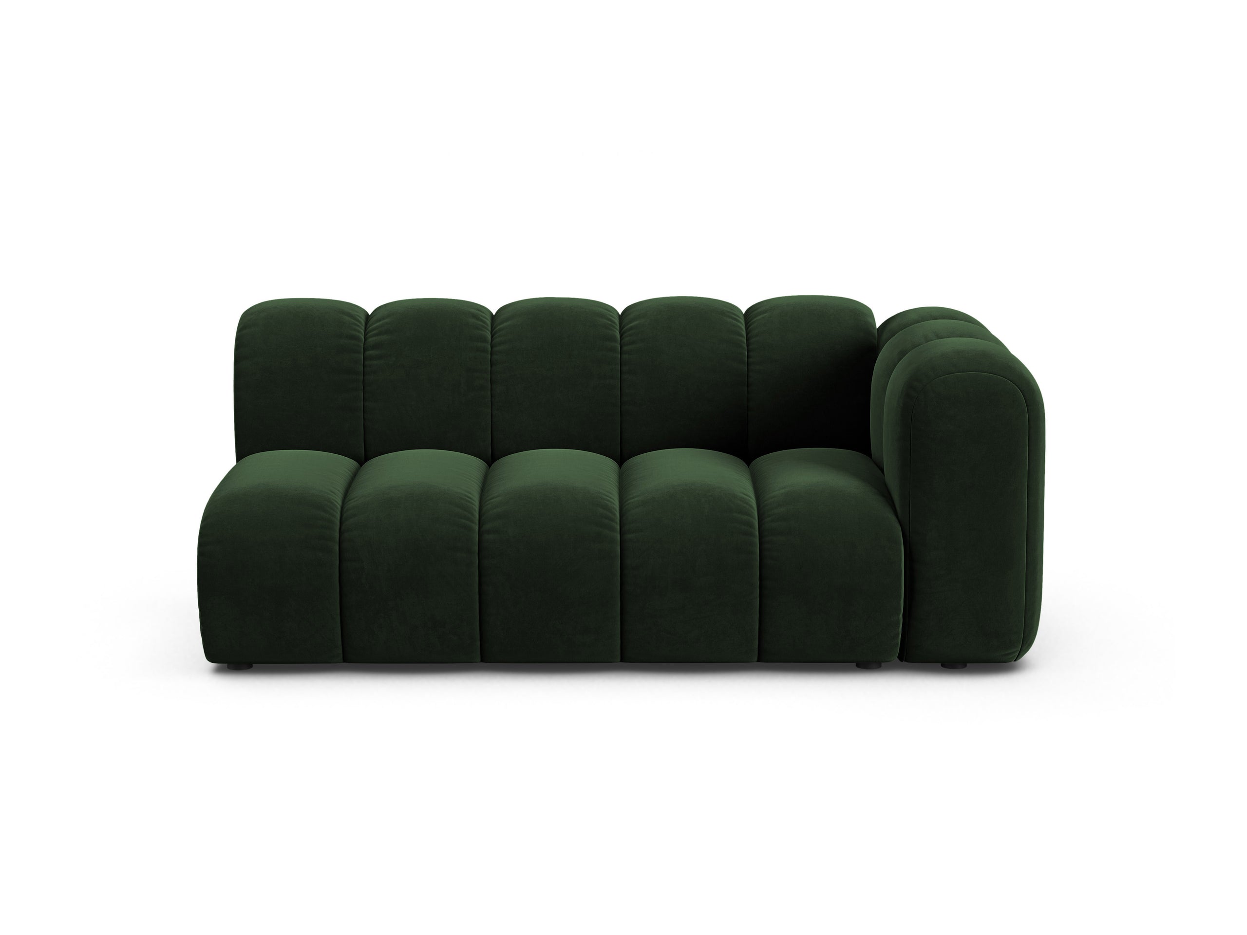 Micadoni Lupine modul sedačky s podrúčkou 175 × 95 cm - Zamat Venus (Ven2940) - Fľaškovozelená - Pravé prevedenie
