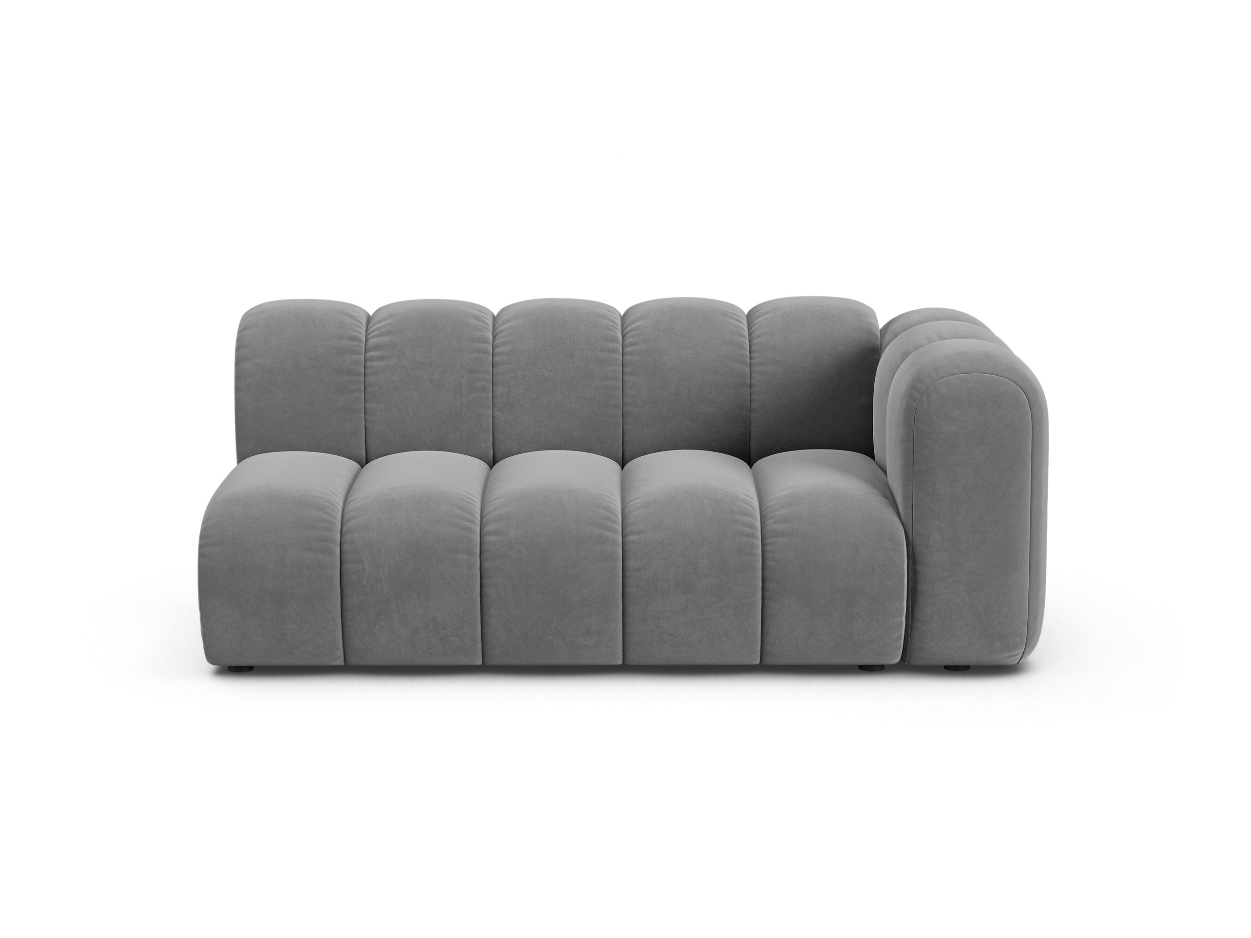 Micadoni Lupine modul sedačky s podrúčkou 175 × 95 cm - Zamat Venus (Ven2929) - Svetlosivá - Pravé prevedenie