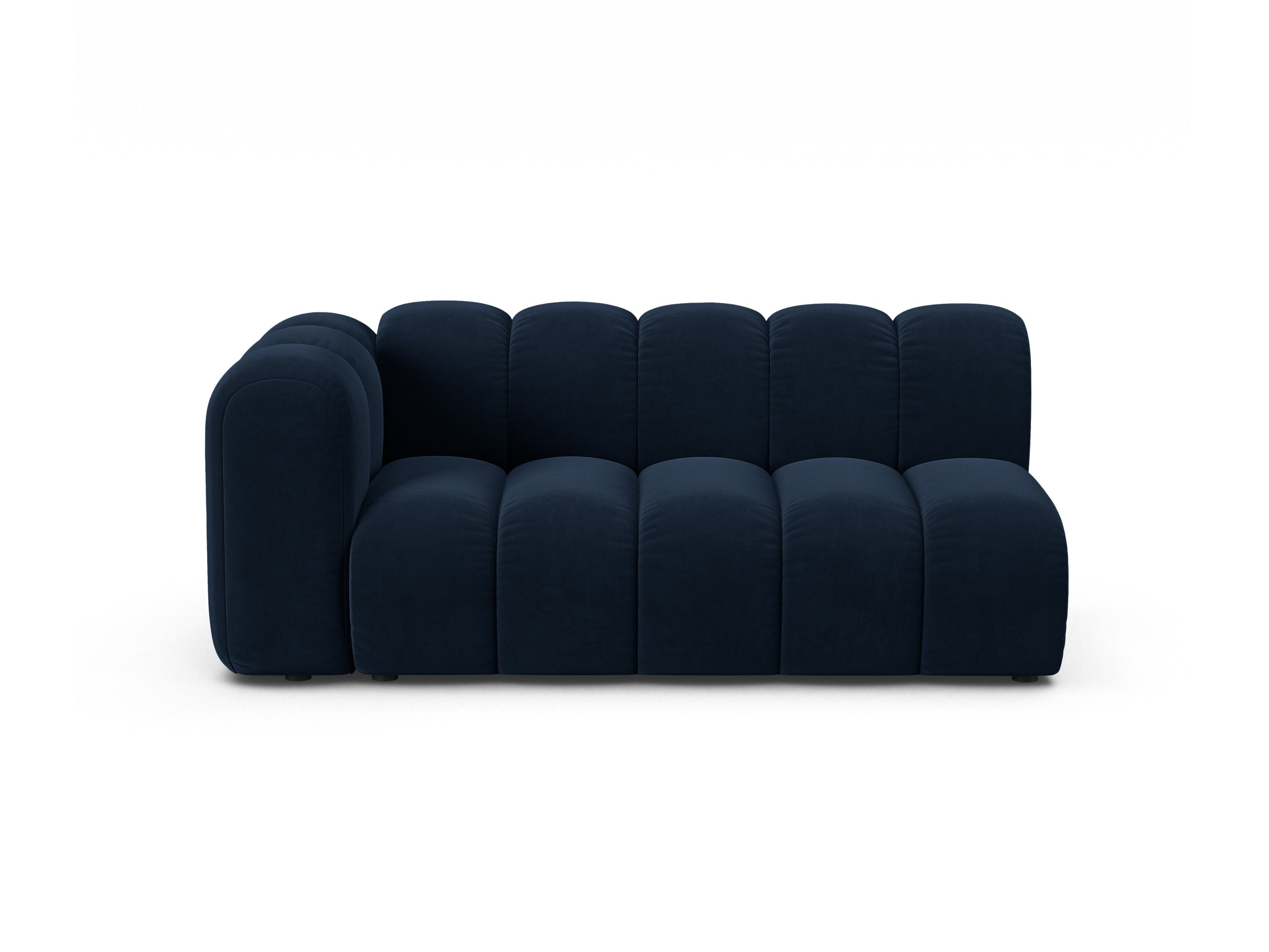 Micadoni Lupine modul sedačky s podrúčkou 175 × 95 cm - Zamat Salvador (Sal05) - Kráľovská modrá - Ľavé prevedenie