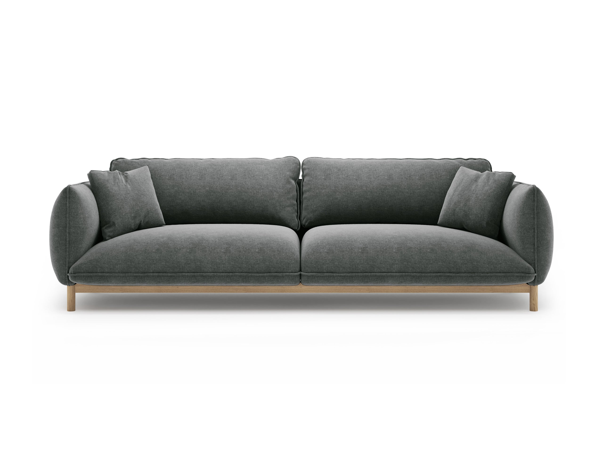 Micadoni Ada viacmiestna pohovka 248 × 101 cm - Štrukturovaná látka Wind (Win89) - Tmavosivá