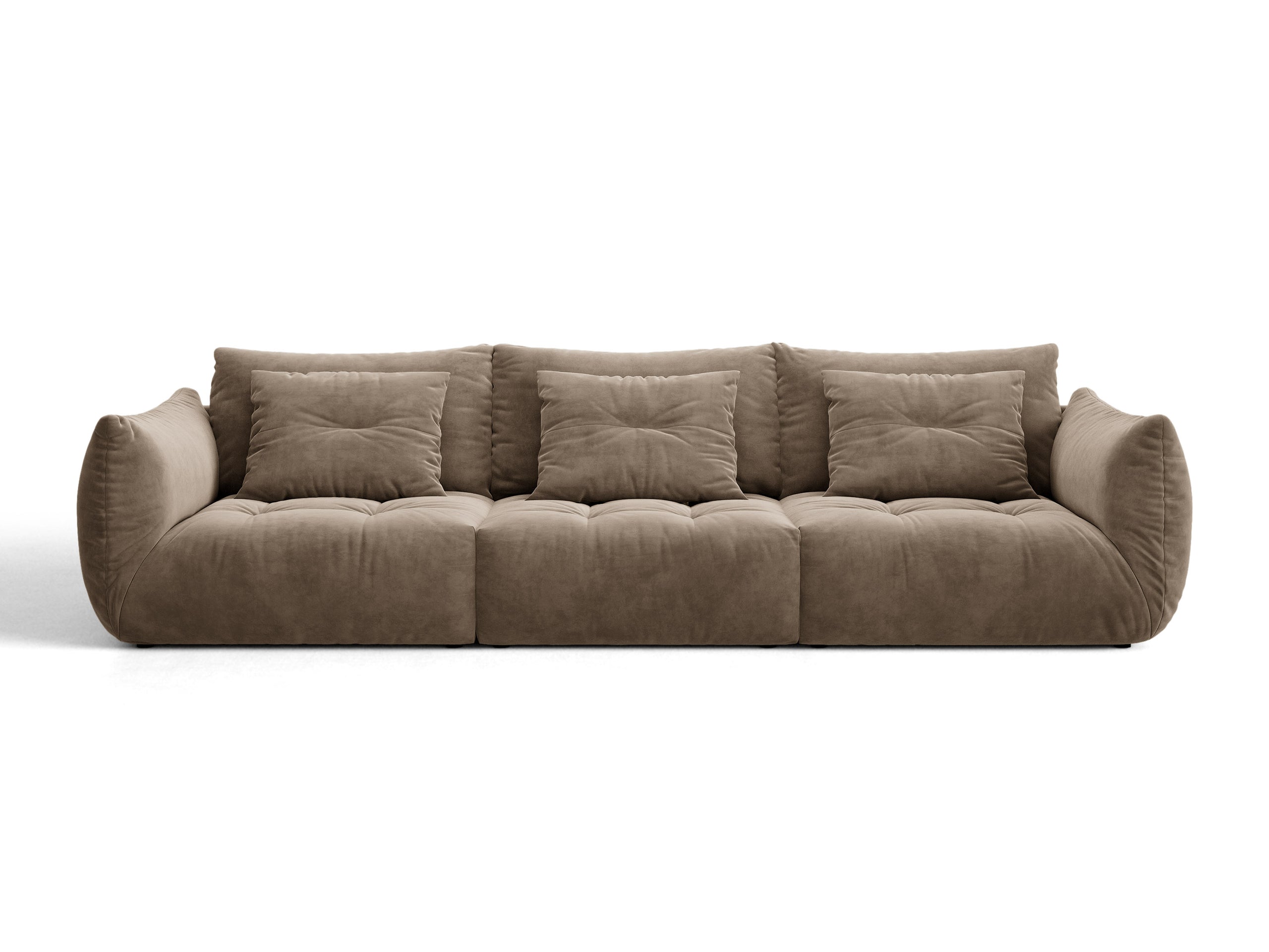 Micadoni Bloom viacmiestna pohovka 327 × 107 cm - Zamat Casino (Castau) - Svetlohnedá