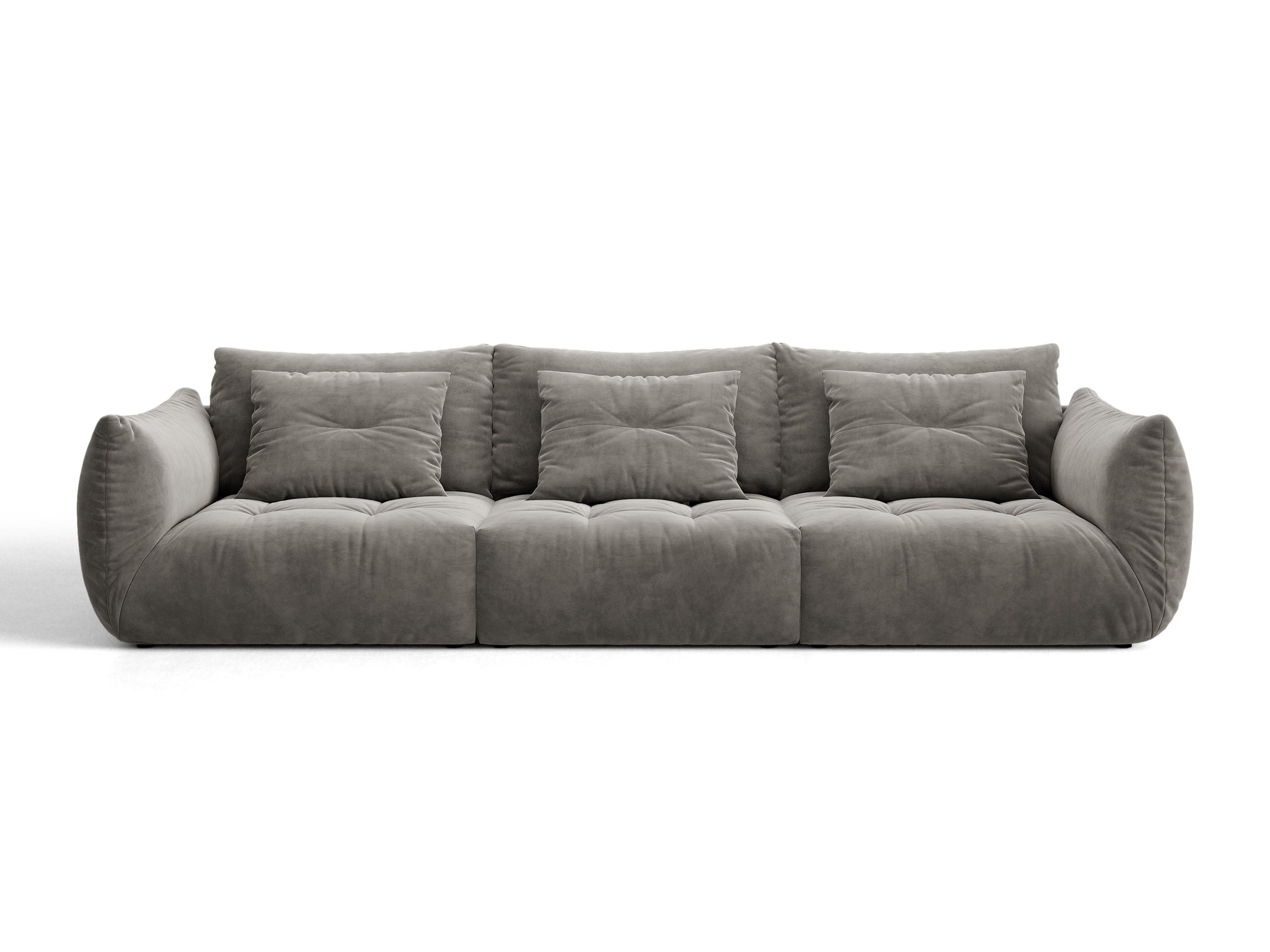 Micadoni Bloom viacmiestna pohovka 327 × 107 cm - Zamat Casino (Cassto) - Sivá