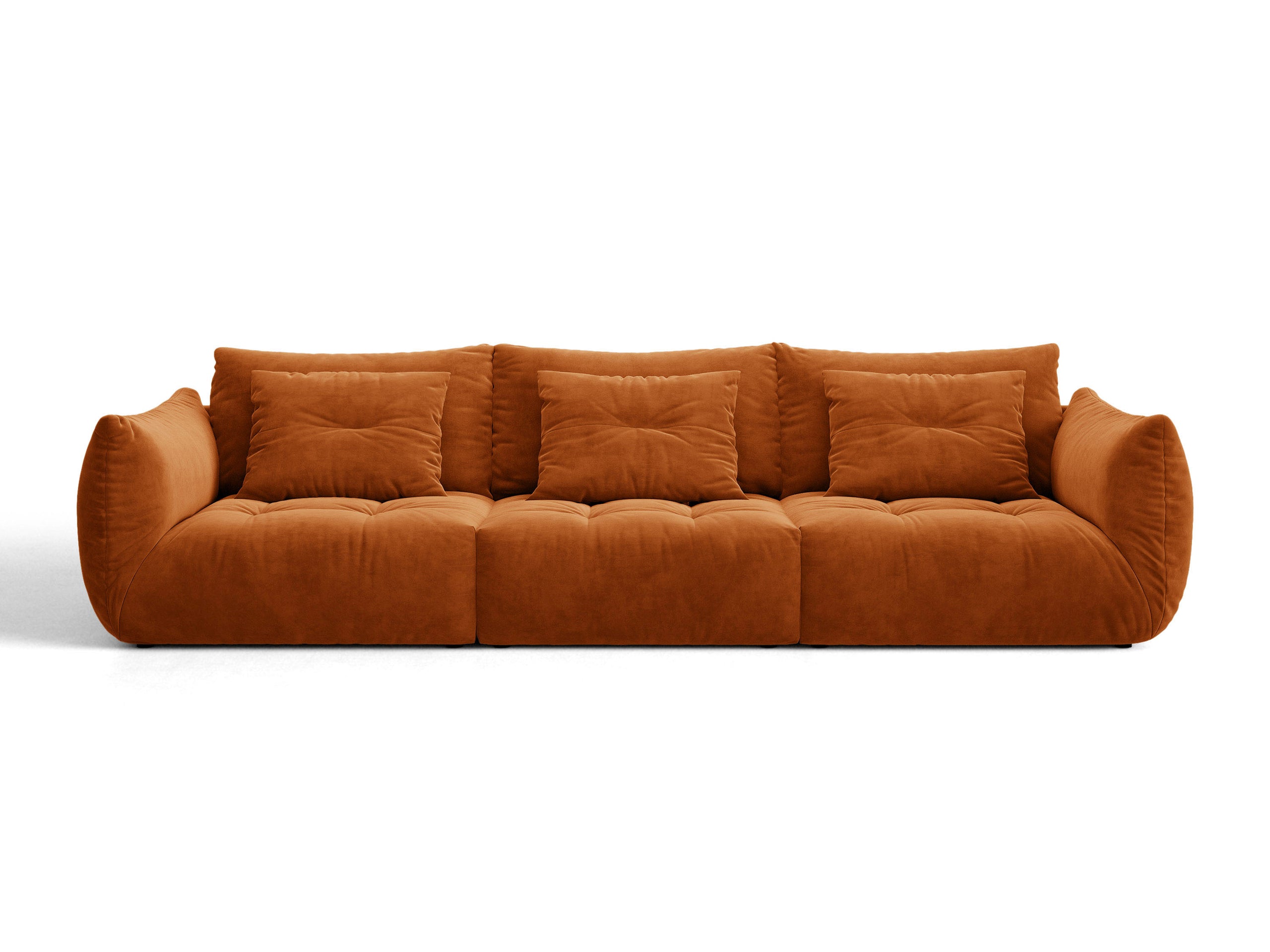 Micadoni Bloom viacmiestna pohovka 327 × 107 cm - Zamat Casino (Casterr) - Terakotová