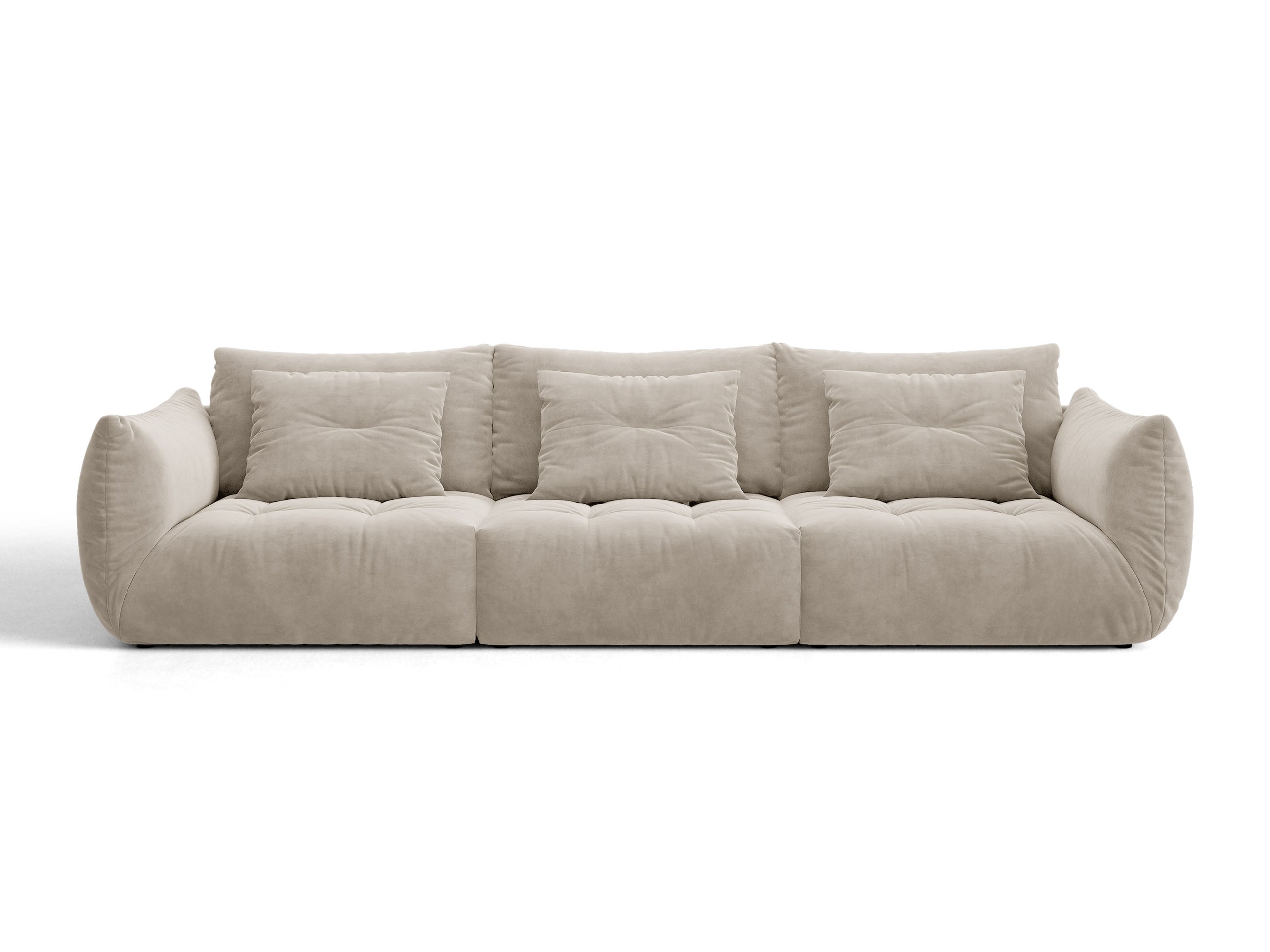 Micadoni Bloom viacmiestna pohovka 327 × 107 cm - Zamat Casino (Caspear) - Svetlobéžová
