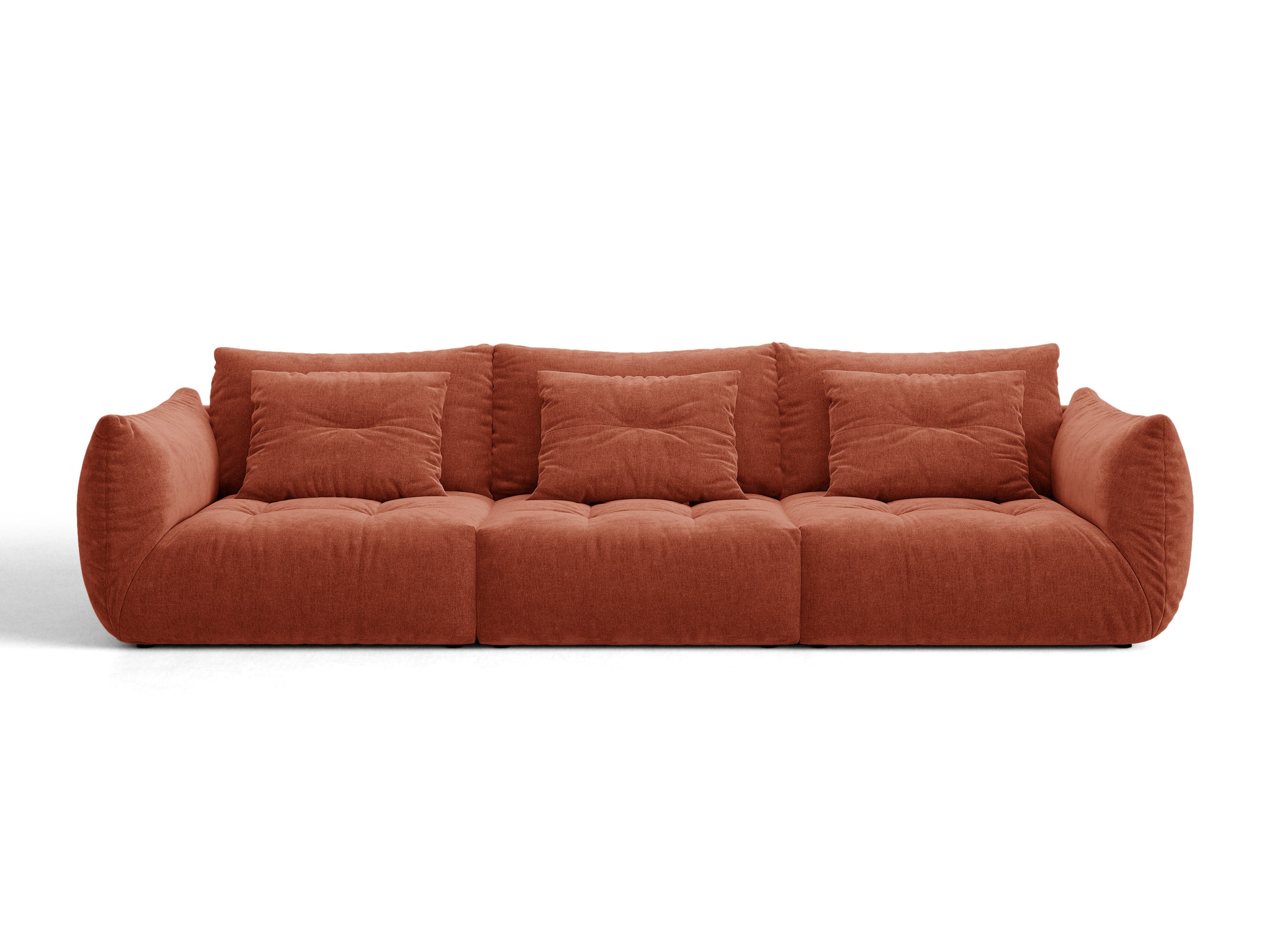 Micadoni Bloom viacmiestna pohovka 327 × 107 cm - Štrukturovaná látka Wind (Win52) - Červenohnedá