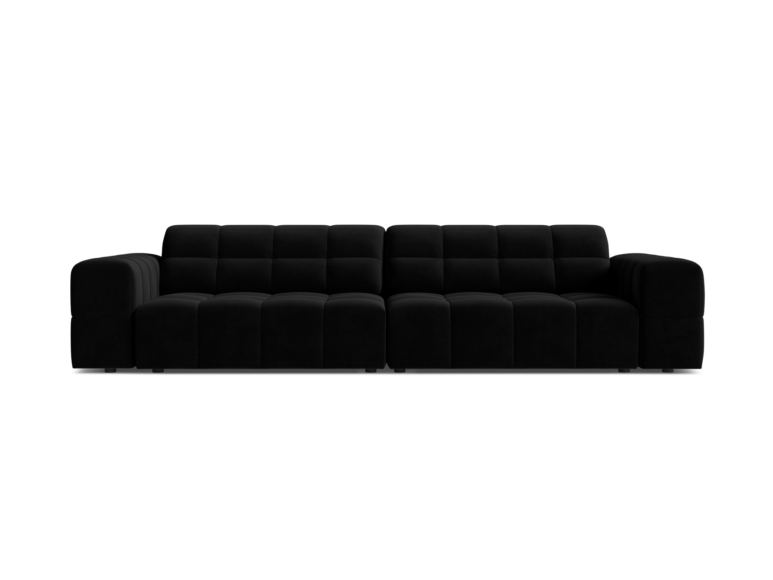 Micadoni Jennifer viacmiestna pohovka 252 × 102 cm - Zamat Bluvel (Blu19) - Čierna