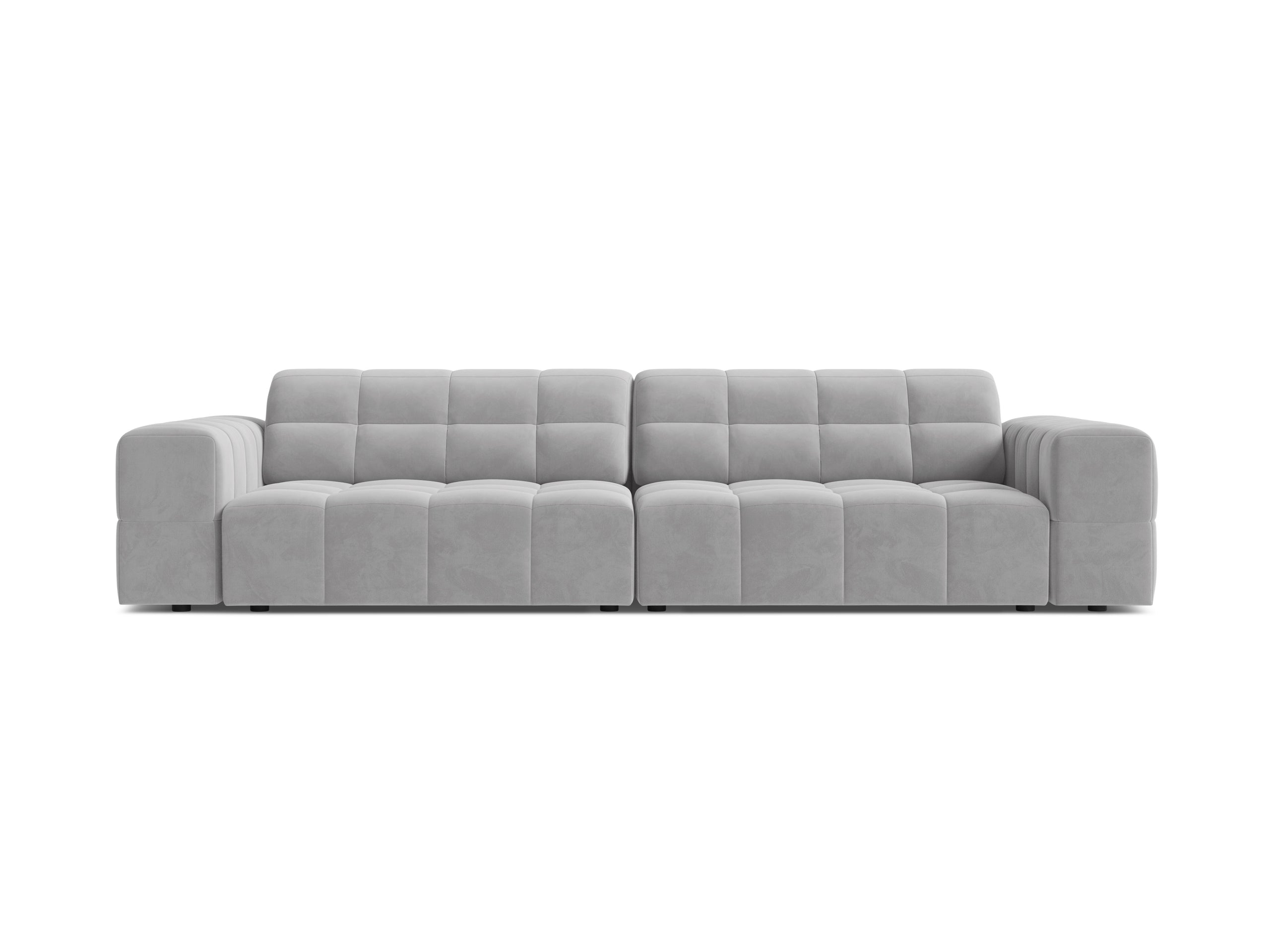 Micadoni Jennifer viacmiestna pohovka 252 × 102 cm - Zamat Bluvel (Blu03) - Strieborná