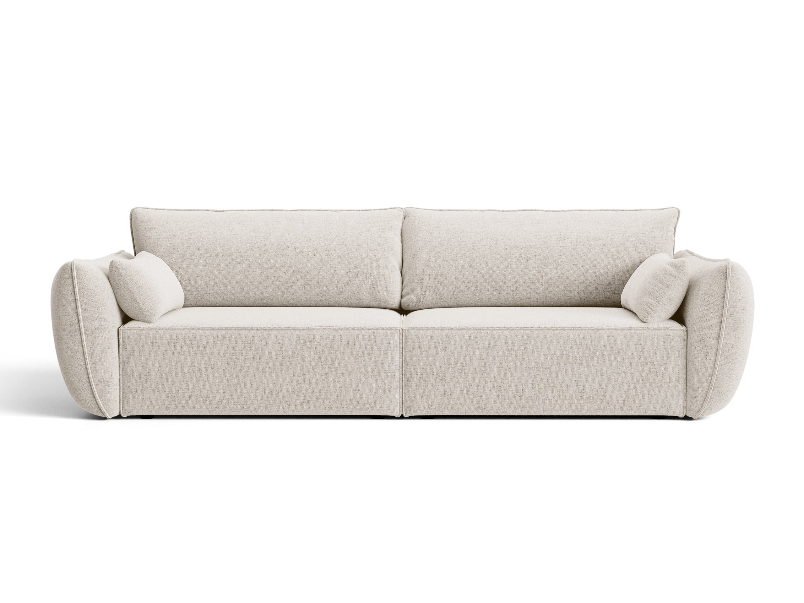 Micadoni Kaelle viacmiestna pohovka 248 × 110 cm - Štrukturovaná látka Moly (Mol02) - Svetlobéžová