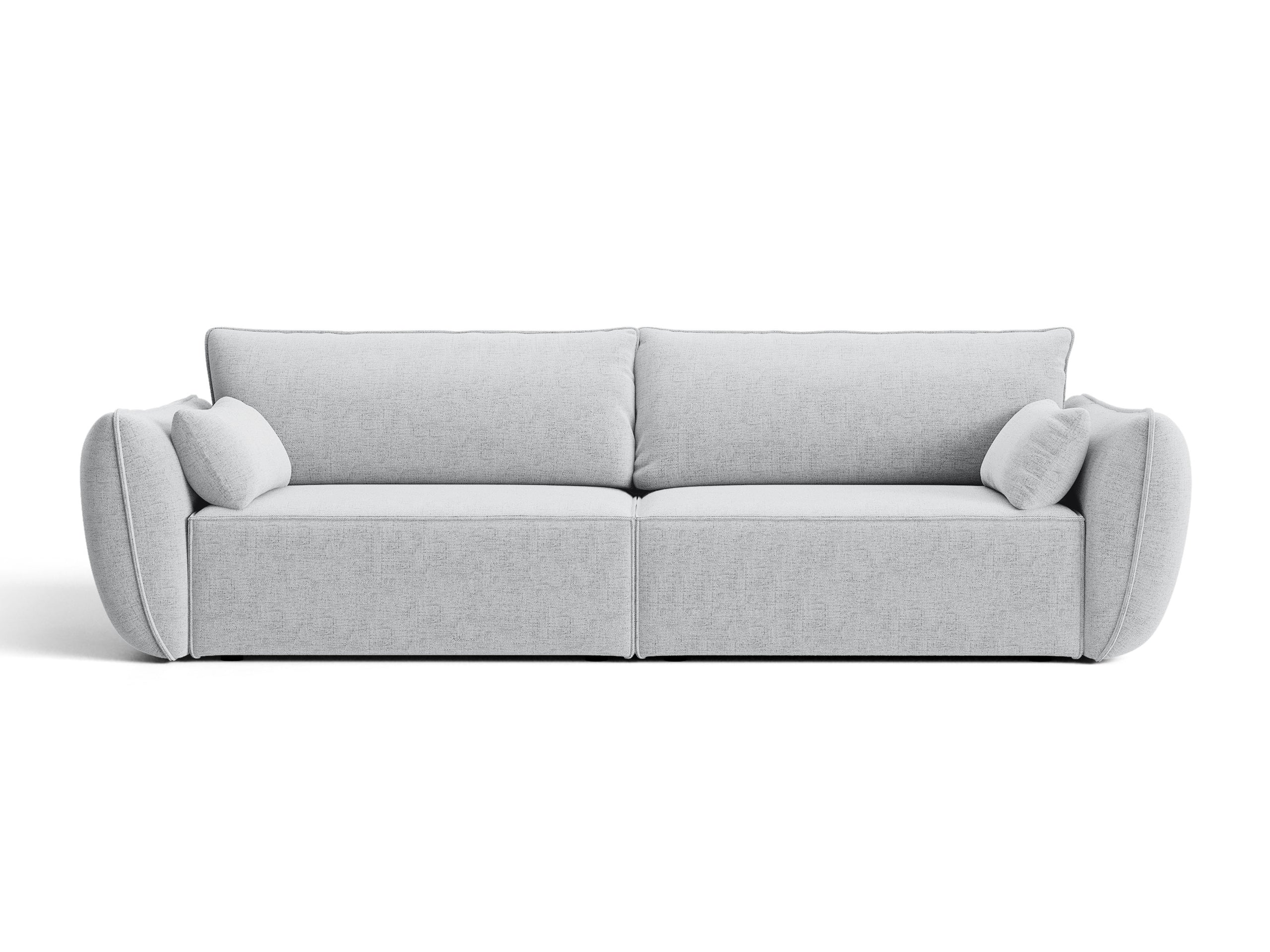 Micadoni Kaelle viacmiestna pohovka 248 × 110 cm - Štrukturovaná látka Moly (Mol70) - Svetlosivá
