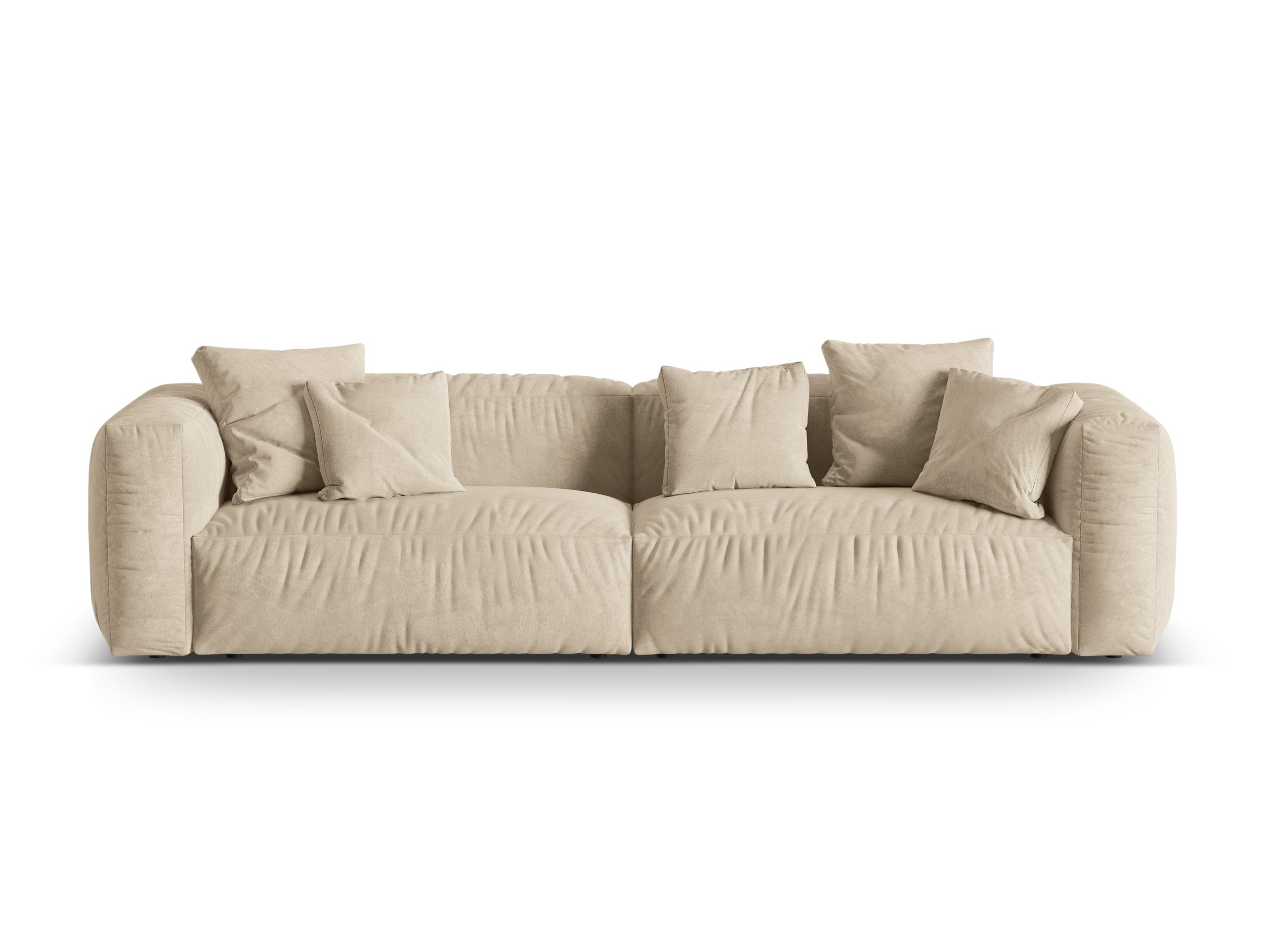 Micadoni Martina viacmiestna pohovka - Zamat Vogue (Vog1) - Svetlobéžová - Nohy: Čierny plast - Variant 76 cm