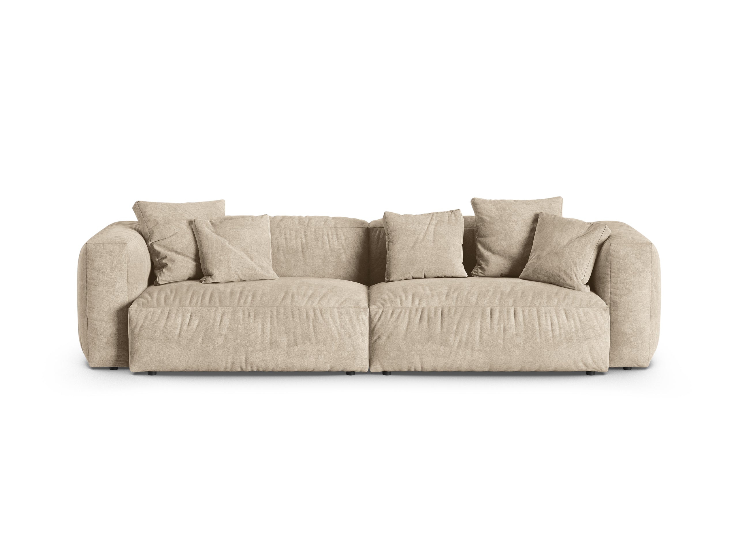 Micadoni Martina viacmiestna pohovka - Zamat Vogue (Vog1) - Svetlobéžová - Nohy: Čierny plast - Variant 90 cm