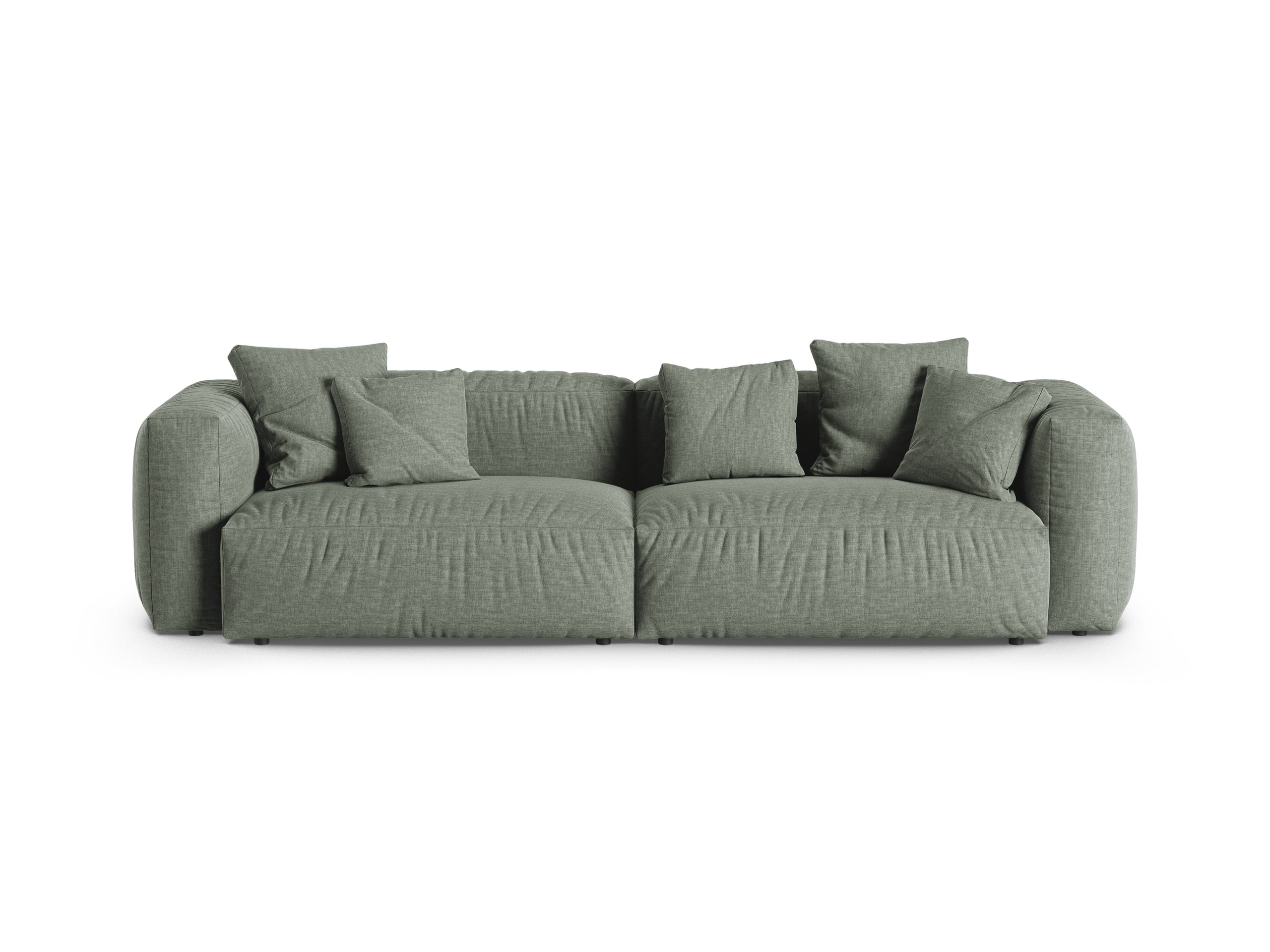 Micadoni Martina viacmiestna pohovka - Štrukturovaná látka Boston (Bowagreen) - Machovozelená - Nohy: Čierny plast - Variant 90 cm