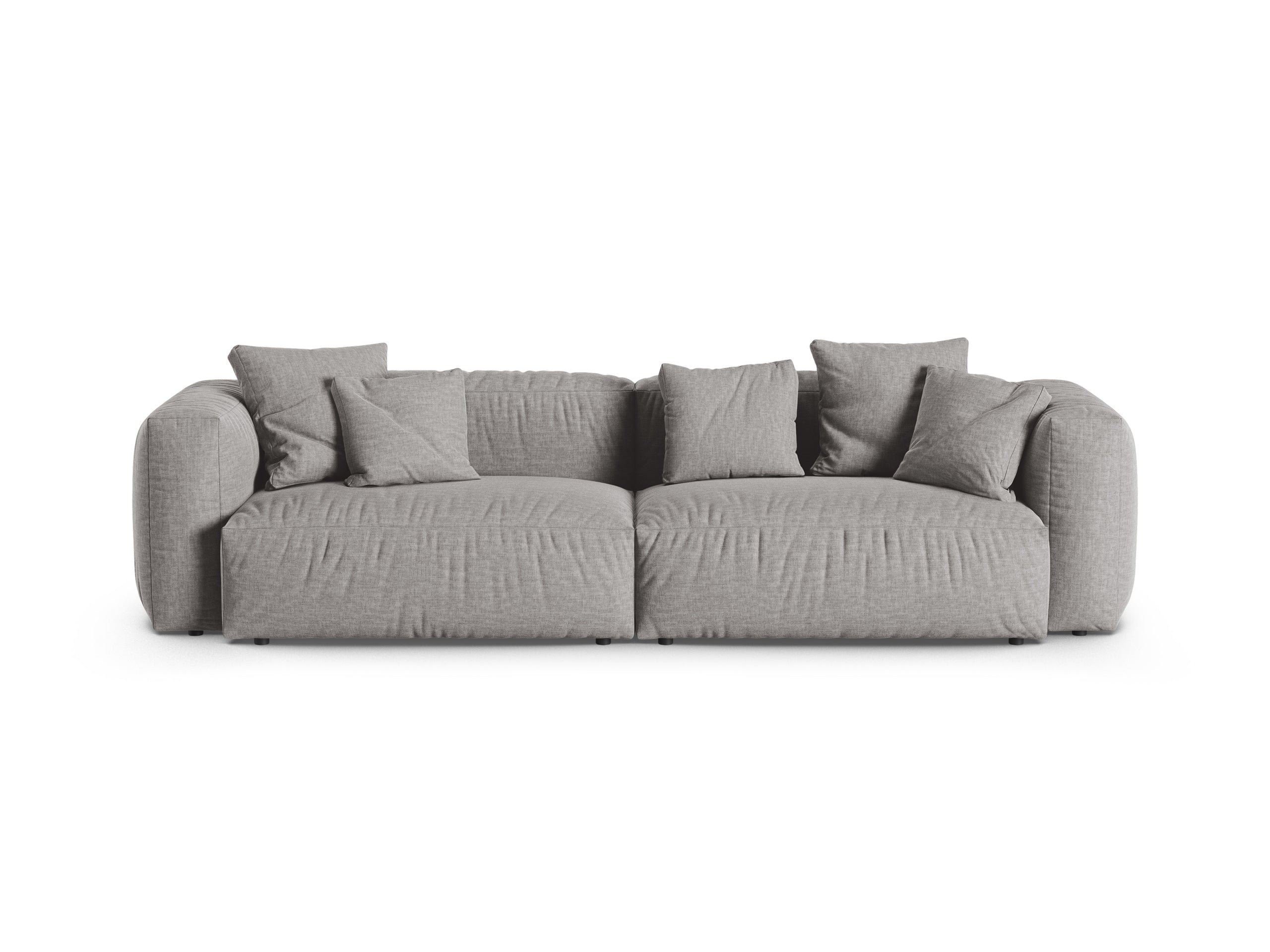 Micadoni Martina viacmiestna pohovka - Štrukturovaná látka Boston (Boligre) - Svetlosivá - Nohy: Čierny plast - Variant 90 cm