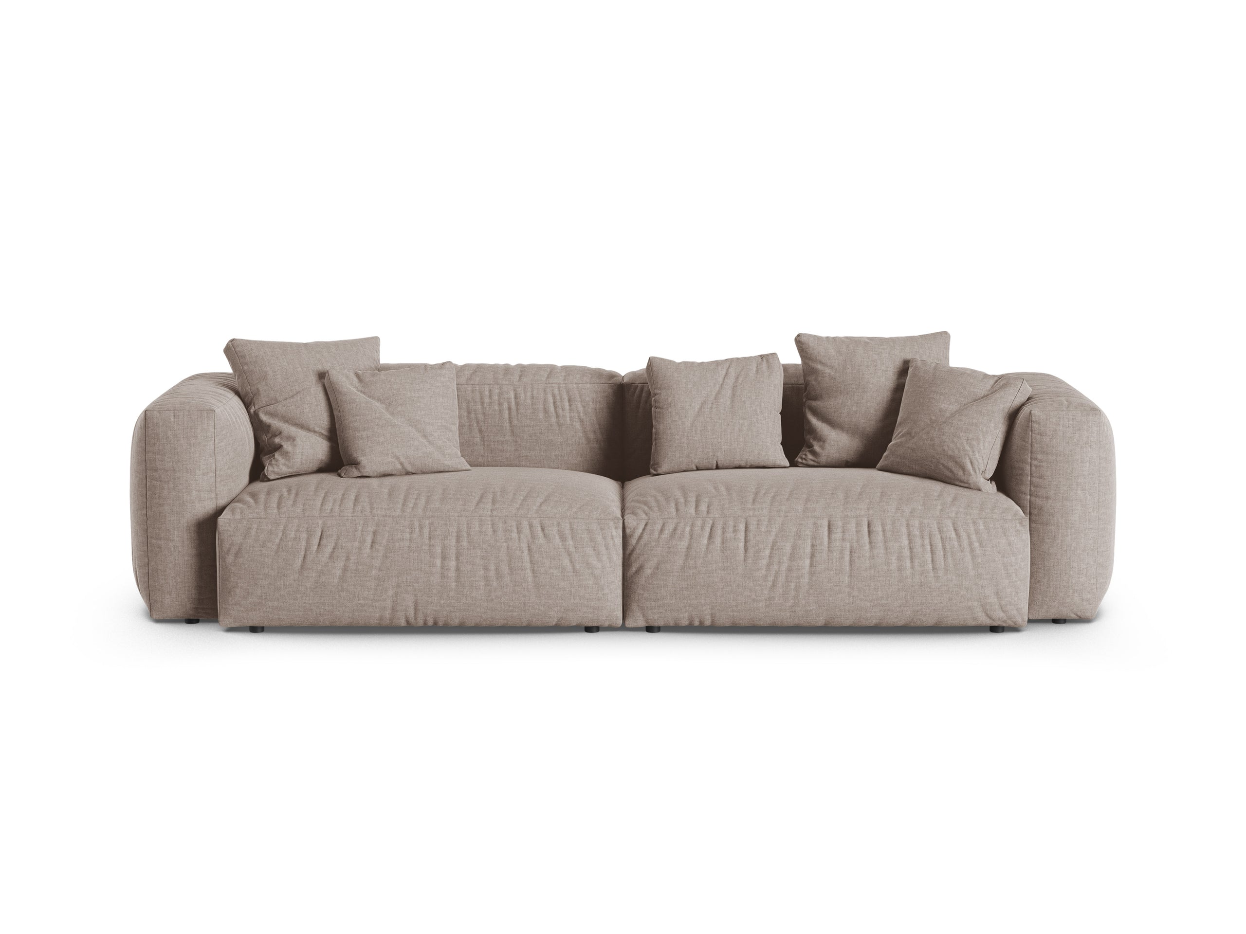 Micadoni Martina viacmiestna pohovka - Štrukturovaná látka Boston (Botruf) - Tmavobéžová - Nohy: Čierny plast - Variant 90 cm