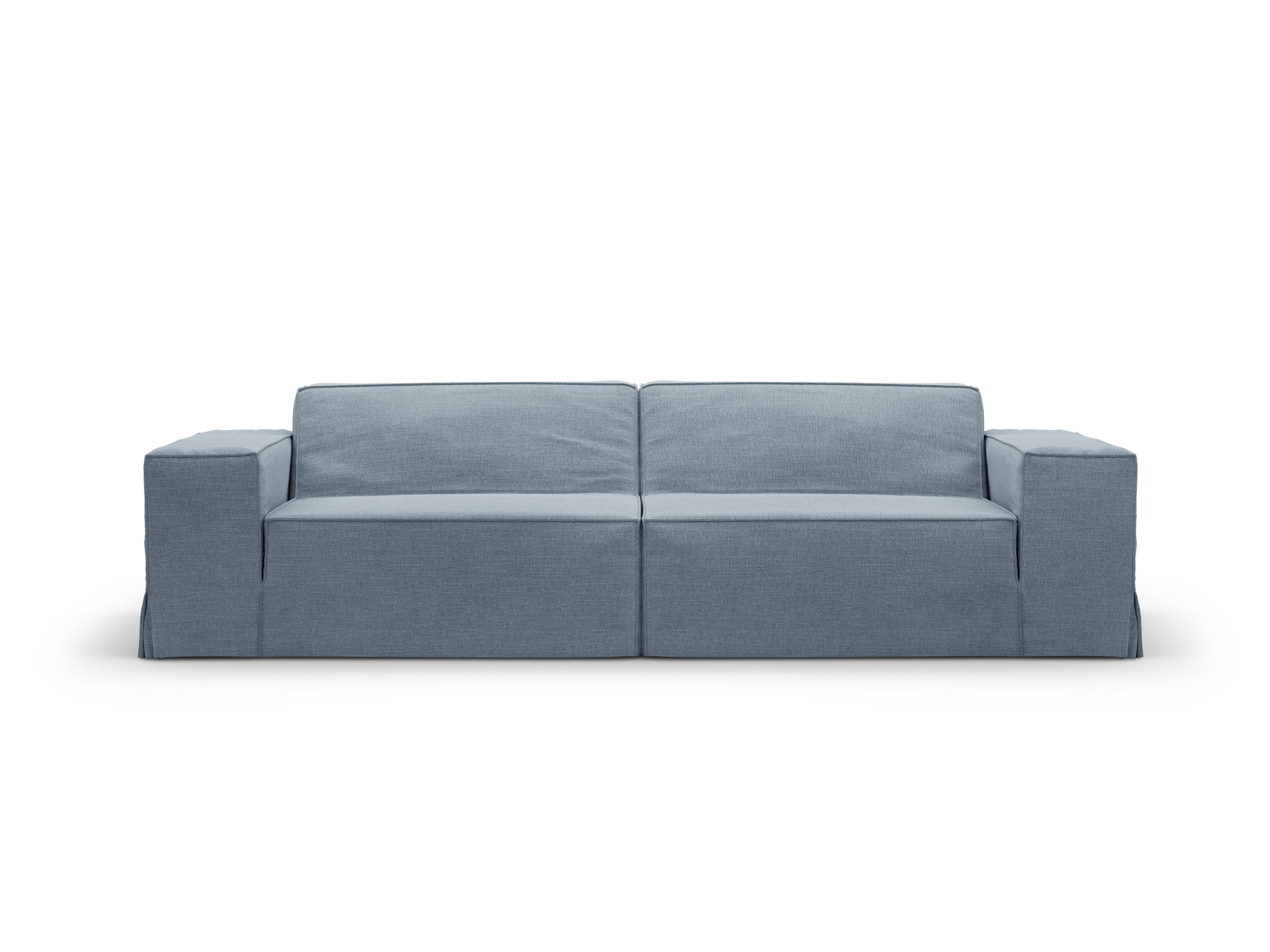 Micadoni Jodie trojmiestna pohovka 204 × 99 cm s odnímateľným poťahom - Štrukturovaná látka LINS (Lin81) - Tlmená modrá