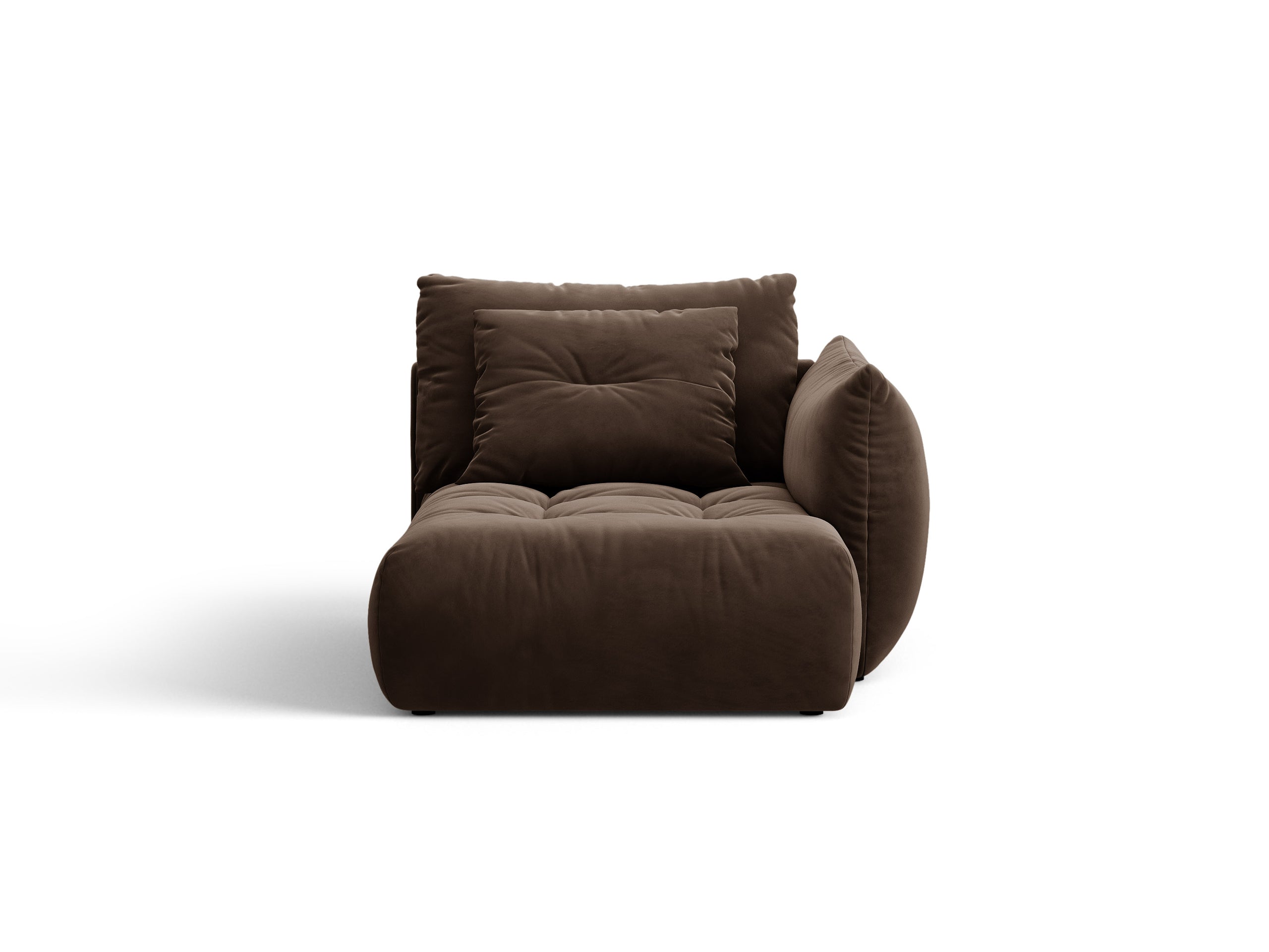 Micadoni Bloom leňoška 112 × 152 cm - Zamat Bluvel (Blu48) - Tmavohnedá - Pravé prevedenie