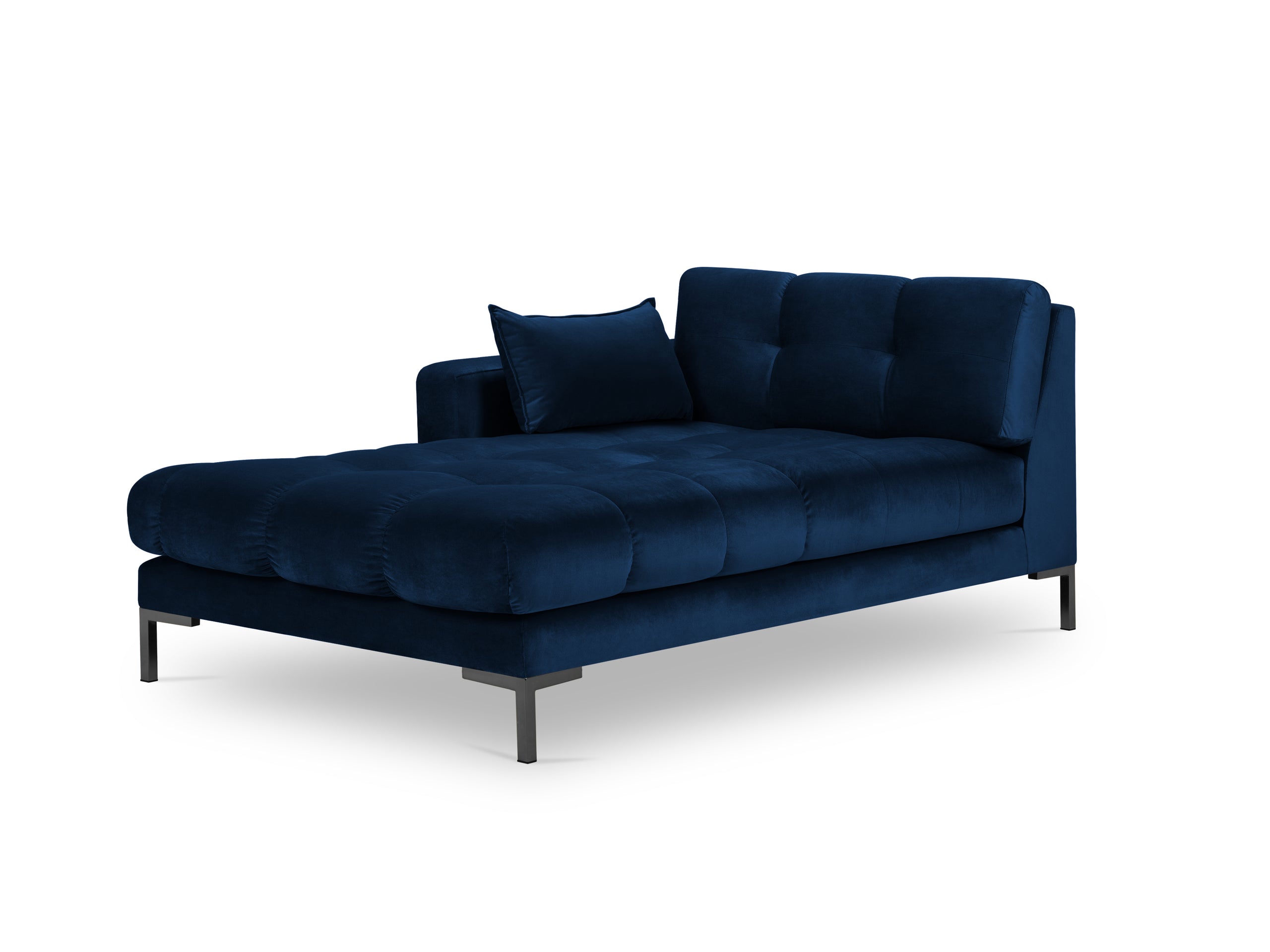 Micadoni Mamaia leňoška 102 × 185 cm - Zamat Bluvel (Blu86) - Kráľovská modrá - Ľavé prevedenie