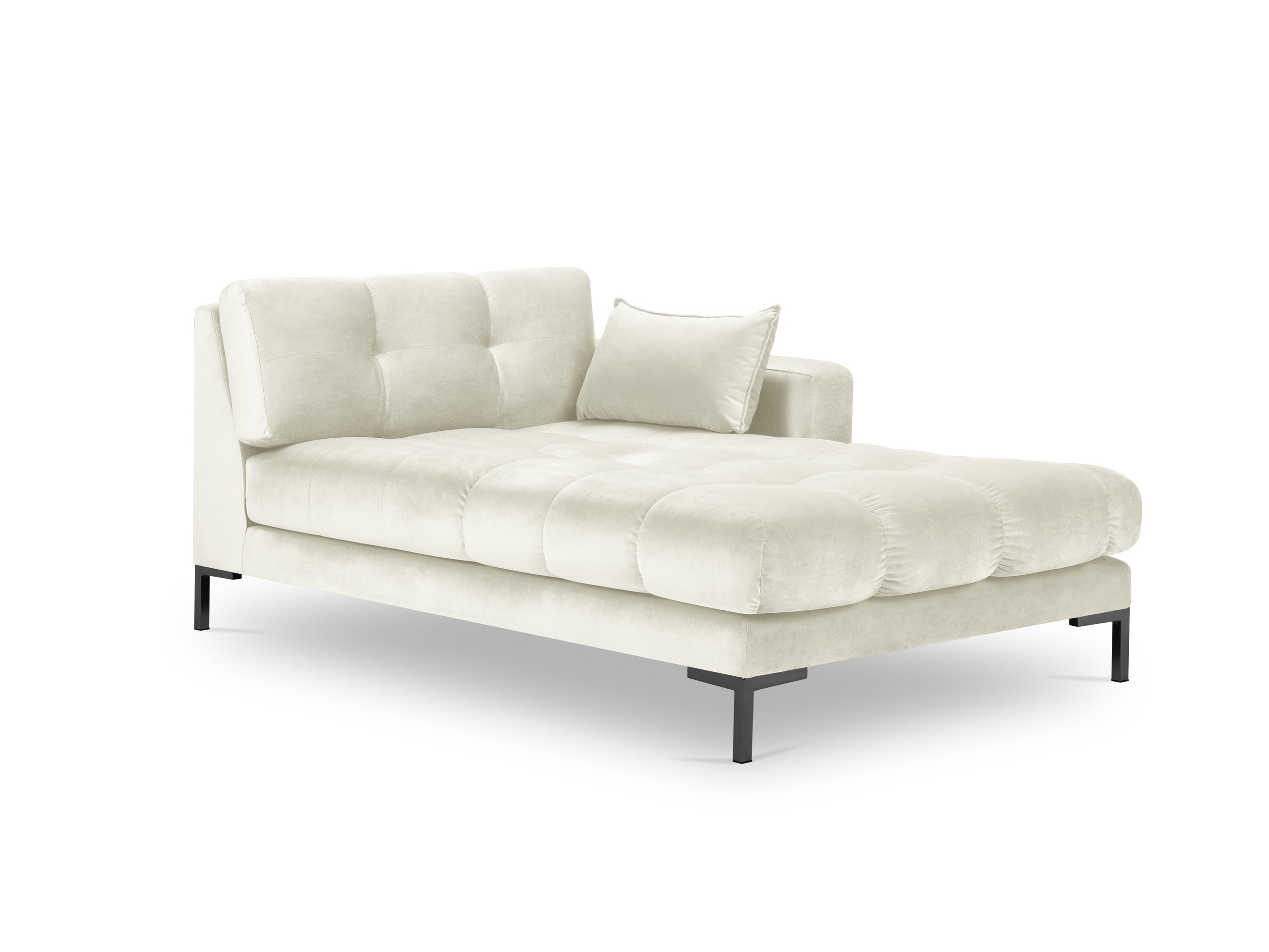 Micadoni Mamaia leňoška 102 × 185 cm - Zamat Bluvel (Blu22) - Svetlobéžová - Pravé prevedenie