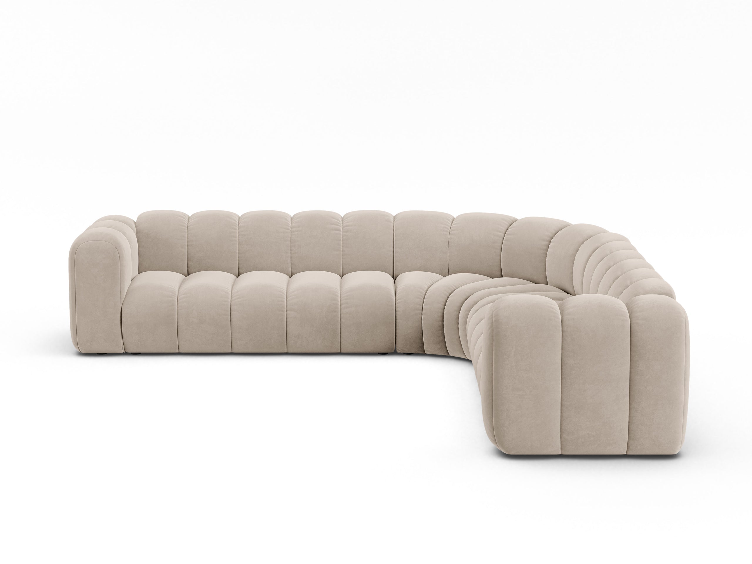 Micadoni Lupine symetrická rohová sedačka 309 × 309 cm - Zamat Salvador (Sal1) - Béžová