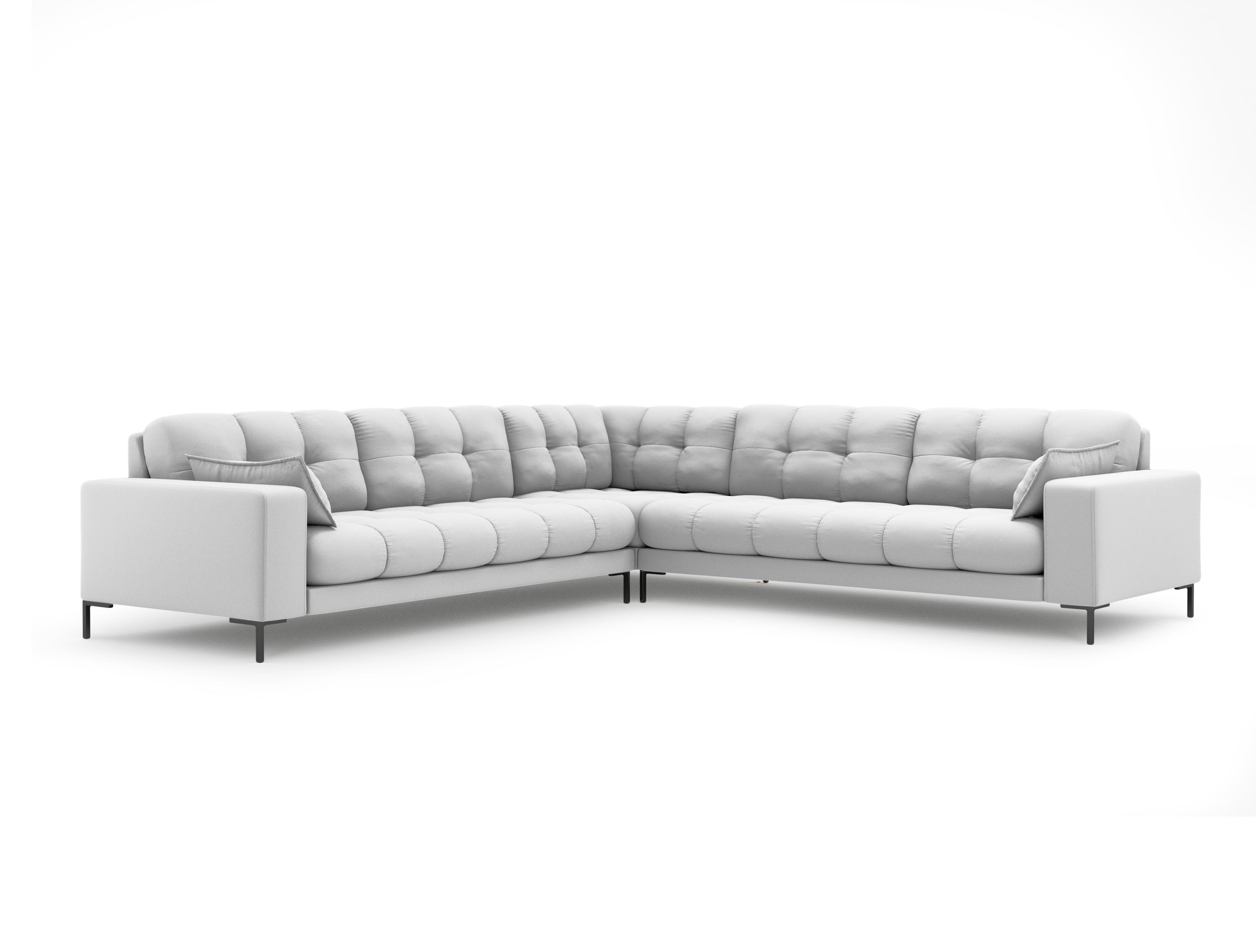 Micadoni Mamaia symetrická rohová sedačka 256 × 256 cm - Štrukturovaná látka Neve (Nev80) - Svetlosivá