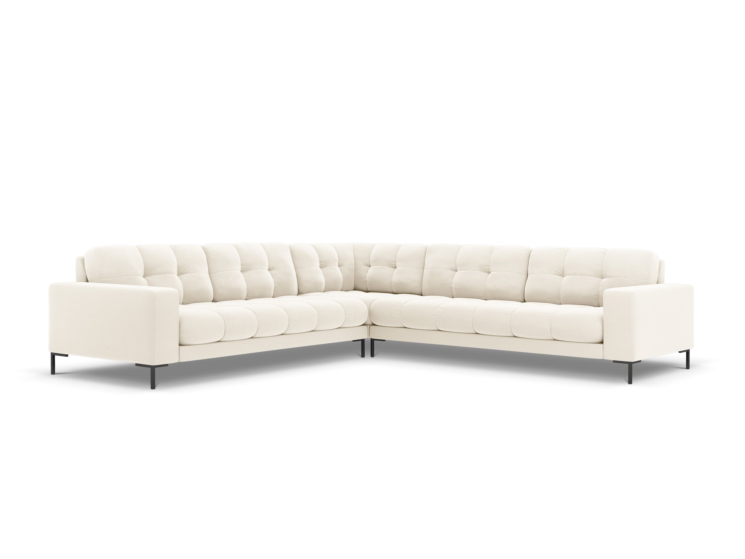 Micadoni Mamaia symetrická rohová sedačka 256 × 256 cm - Zamat Bluvel (Blu22) - Svetlobéžová