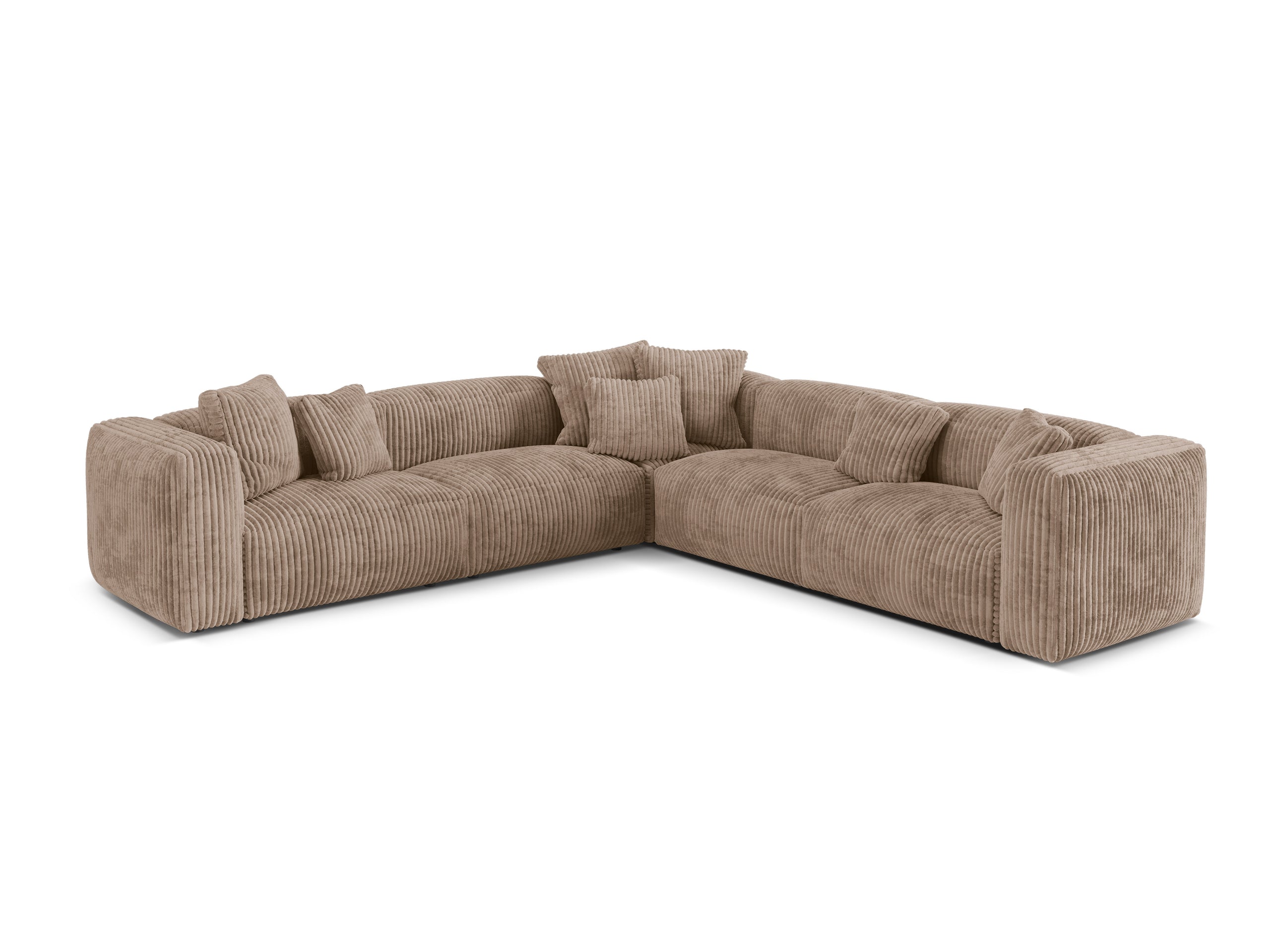 Micadoni Martina symetrická rohová sedačka - Menčester Tilia (Til17) - Žaluďová - Nohy: Čierny plast - Variant 76 cm