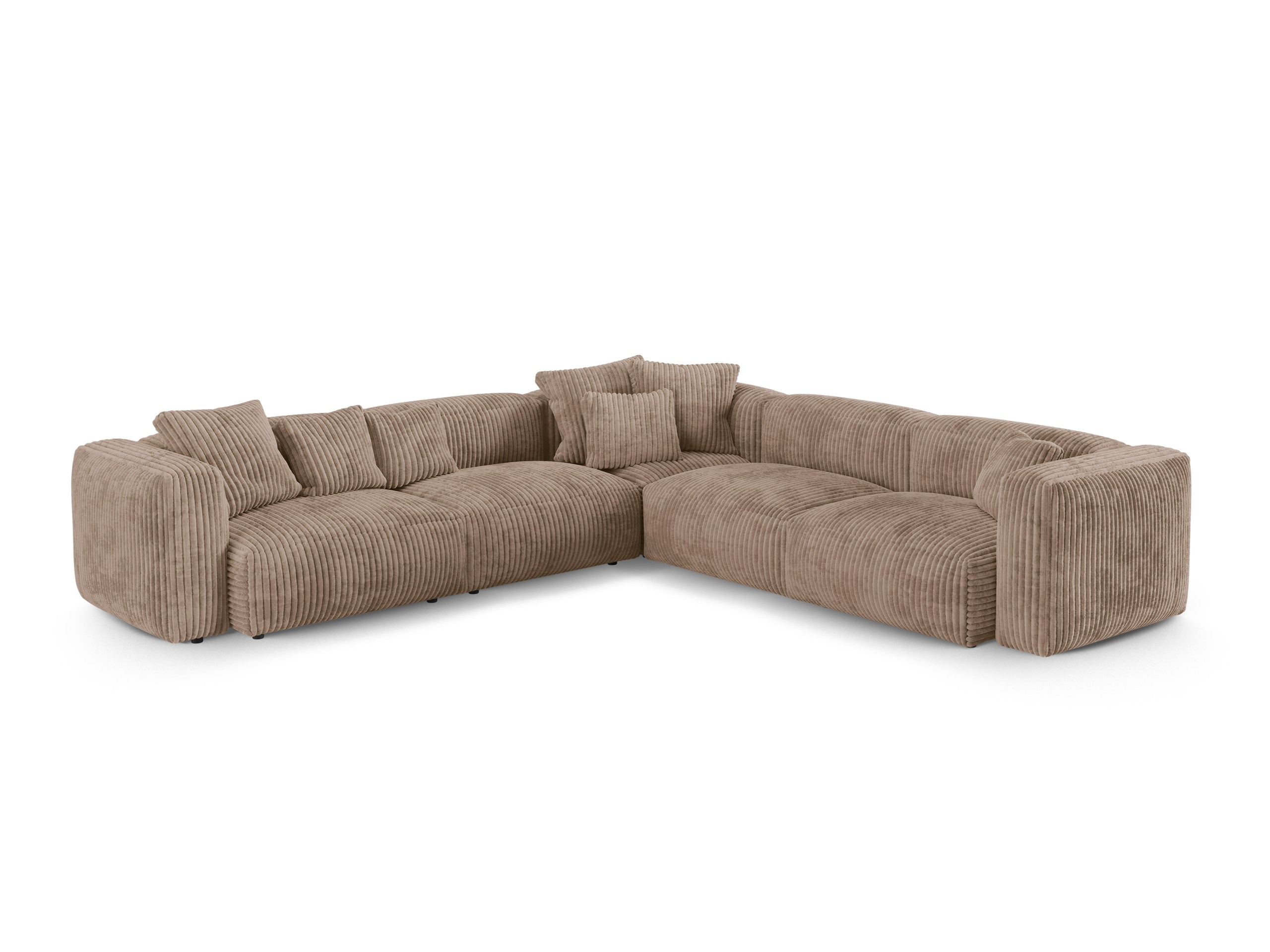 Micadoni Martina symetrická rohová sedačka - Menčester Tilia (Til17) - Žaluďová - Nohy: Čierny plast - Variant 90 cm