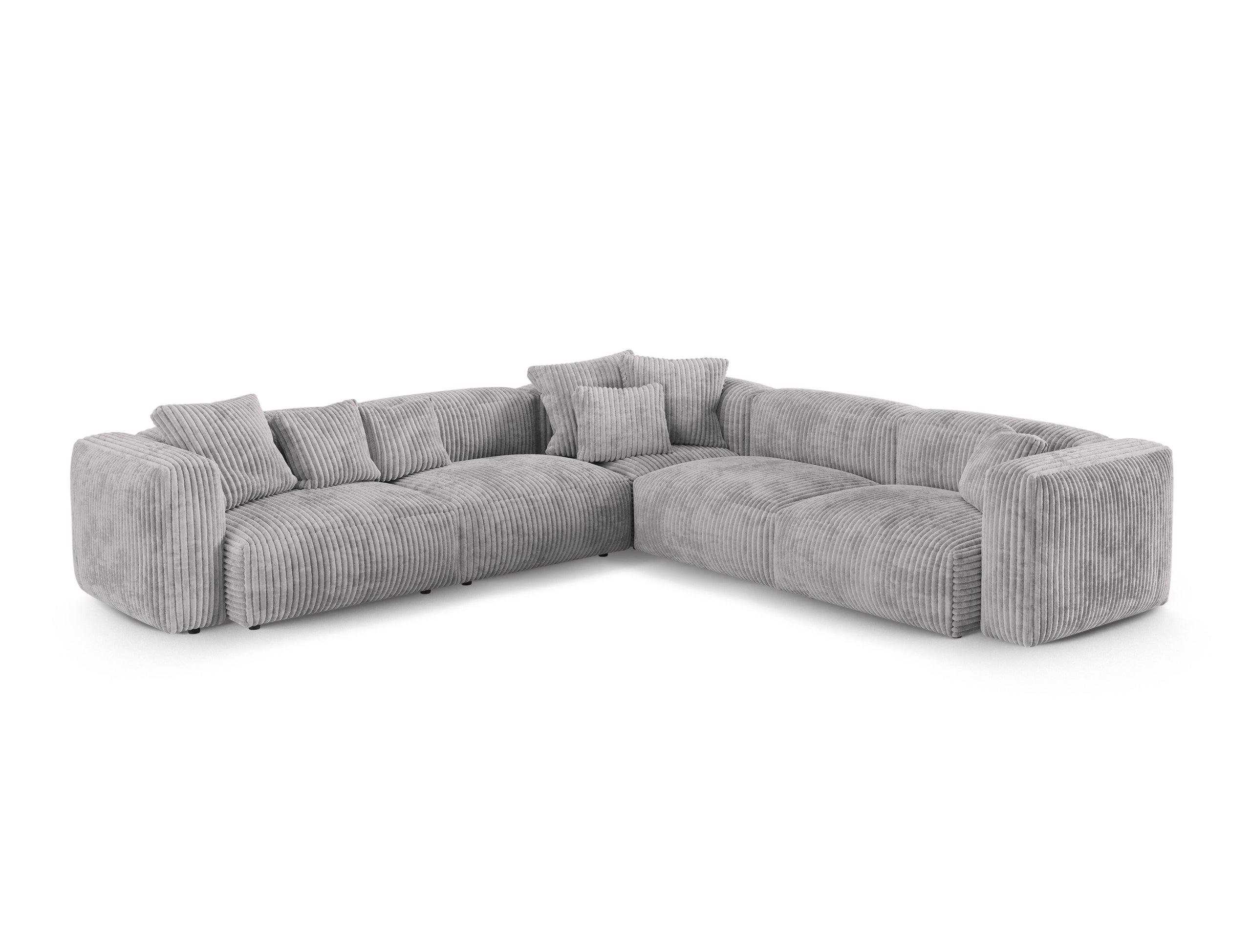 Micadoni Martina symetrická rohová sedačka - Menčester Tilia (Til86) - Svetlosivá - Nohy: Čierny plast - Variant 90 cm