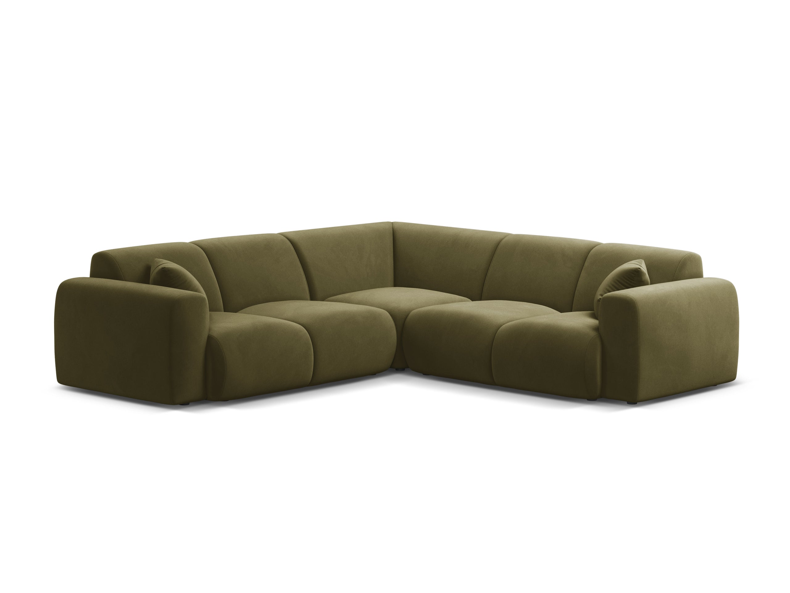 Micadoni Molino symetrická rohová sedačka 252 × 252 cm - Zamat Casino (Casfor) - Svetlozelená