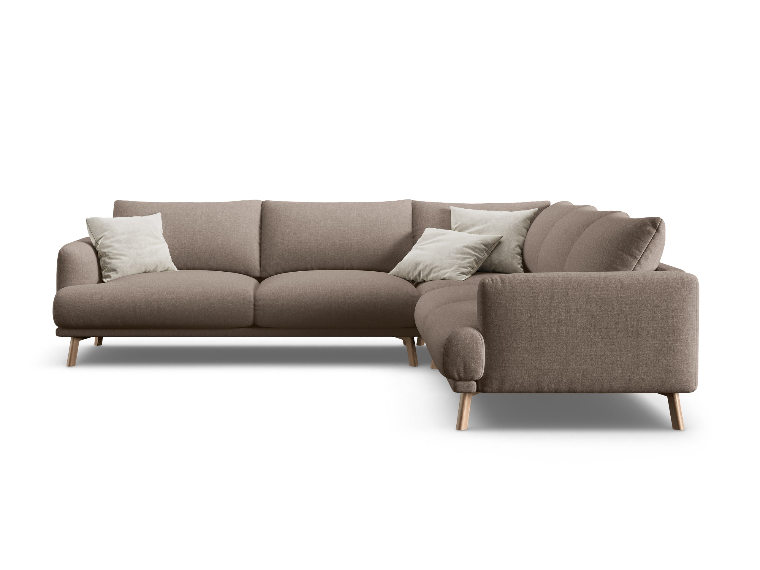 Micadoni Naomi symetrická rohová sedačka 280 × 280 cm - Štrukturovaná látka Liberty (Lib5) - Kapučínová