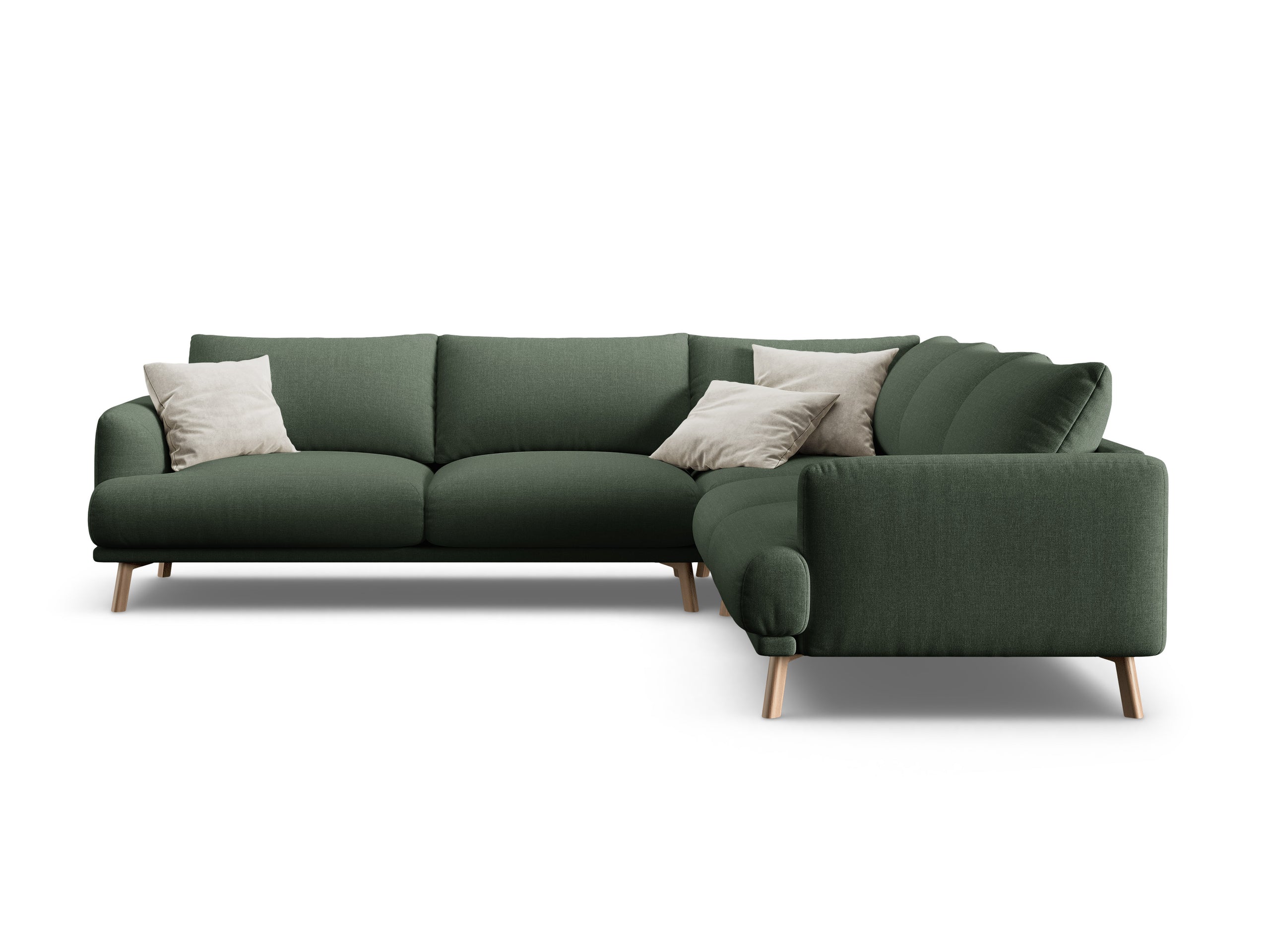 Micadoni Naomi symetrická rohová sedačka 280 × 280 cm - Štrukturovaná látka Liberty (Lib12) - Machovozelená