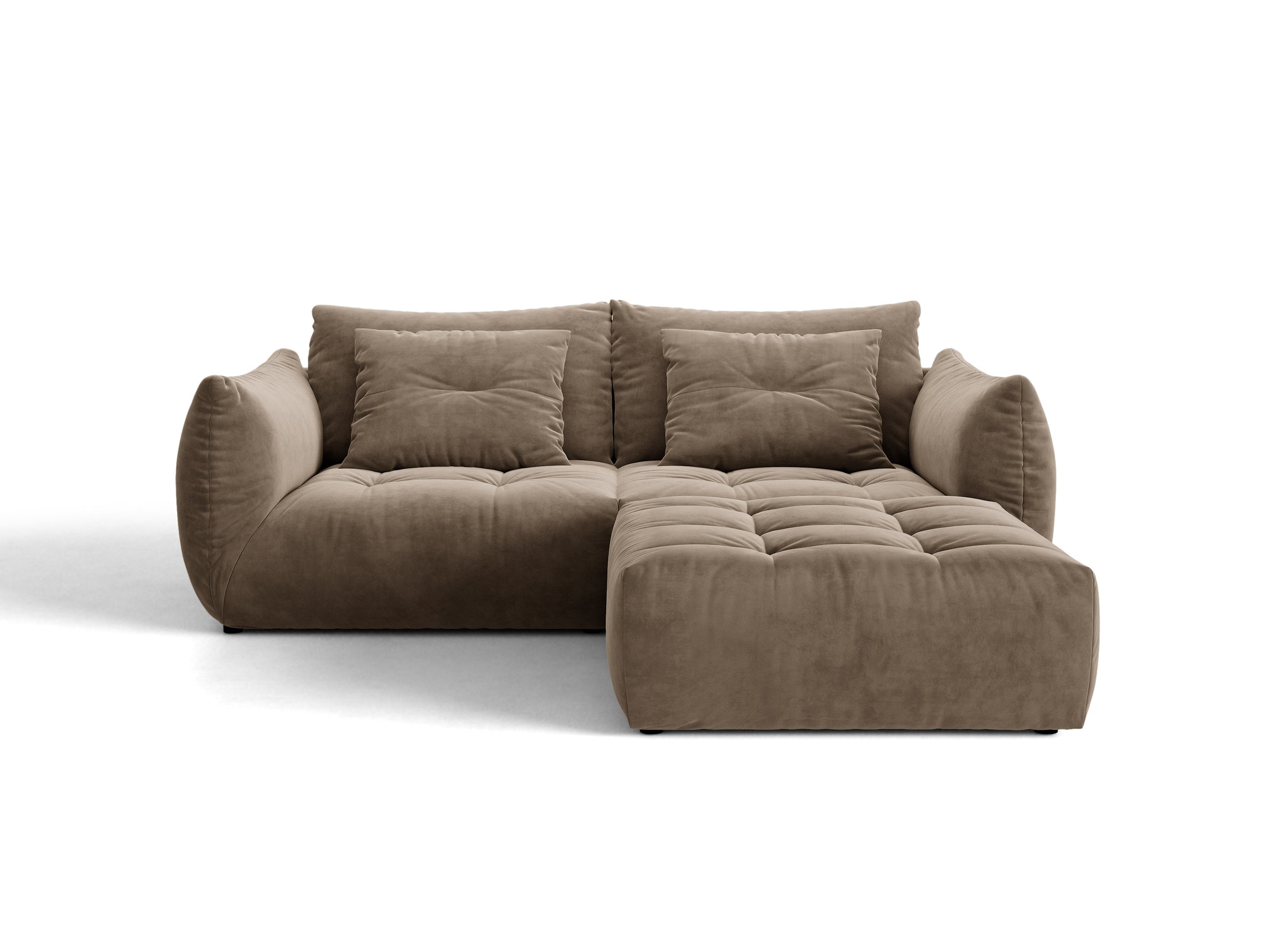 Micadoni Bloom rohová sedačka 232 × 214 cm - Zamat Casino (Castau) - Svetlohnedá