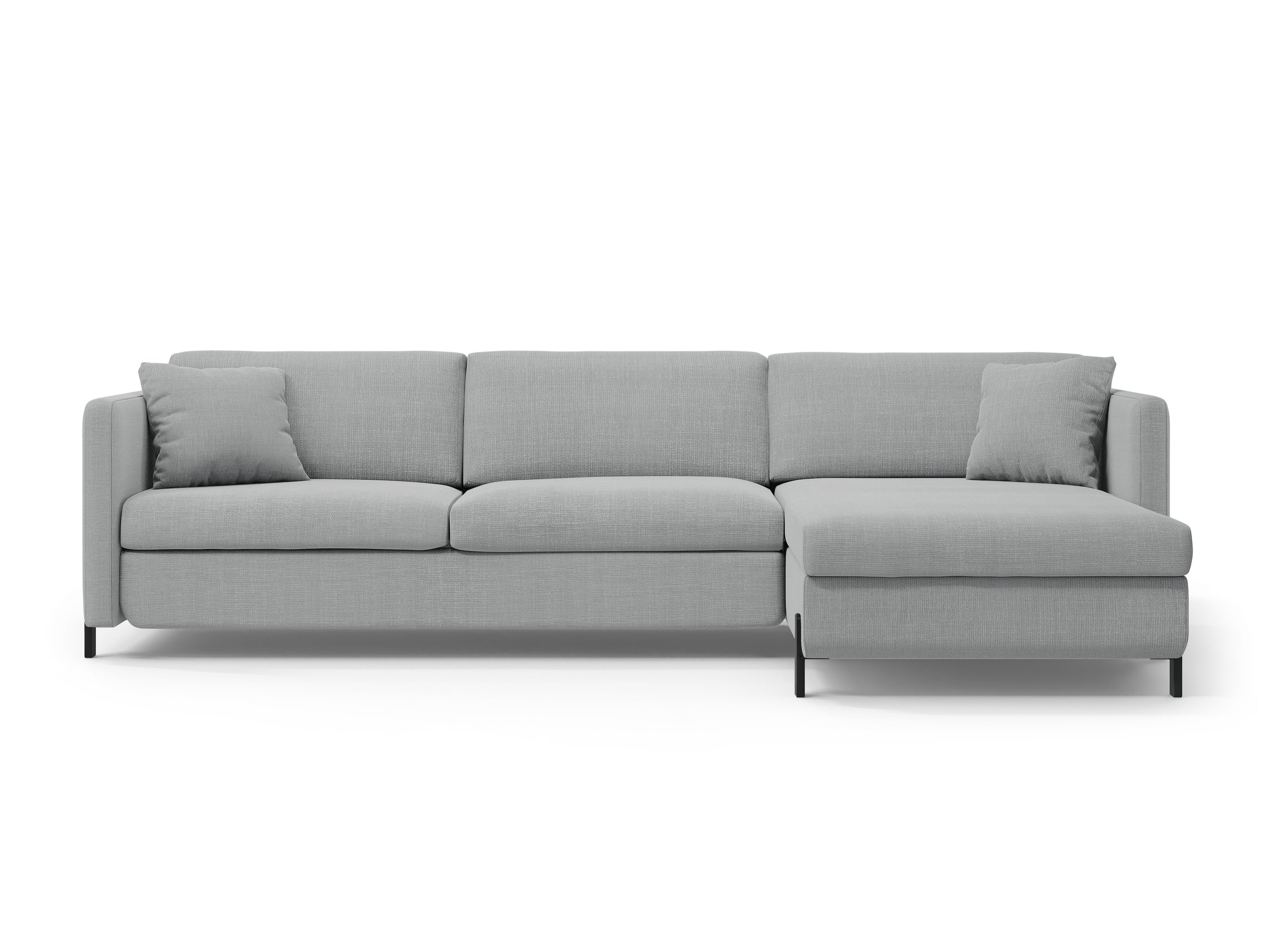 Micadoni Gloria rozkladacia rohová sedačka 286 × 170 cm - Štrukturovaná látka Bjorn (Bjo06) - Svetlosivá - Pravé prevedenie