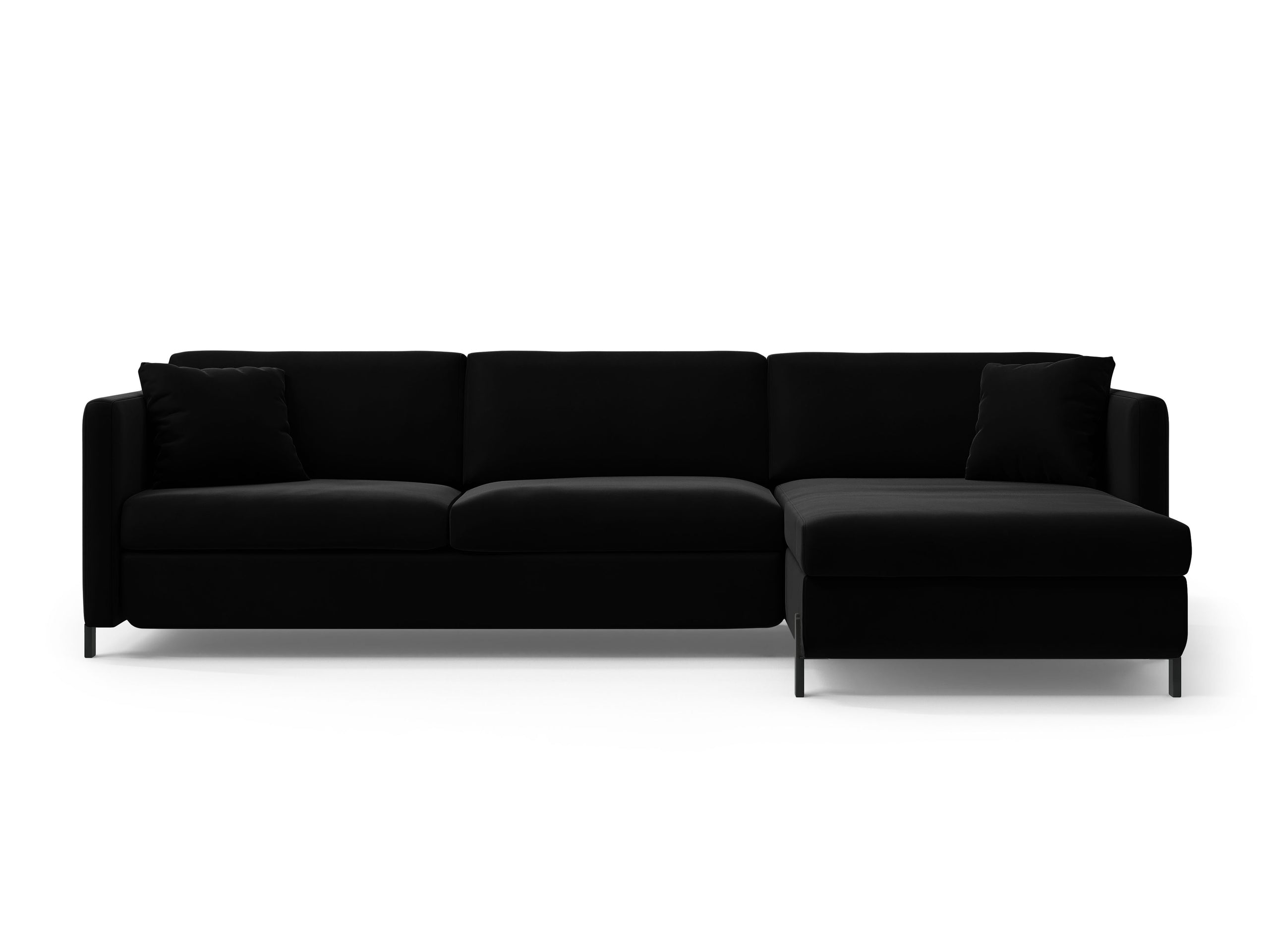 Micadoni Gloria rozkladacia rohová sedačka 286 × 170 cm - Zamat Salvador (Sal19) - Čierna - Pravé prevedenie