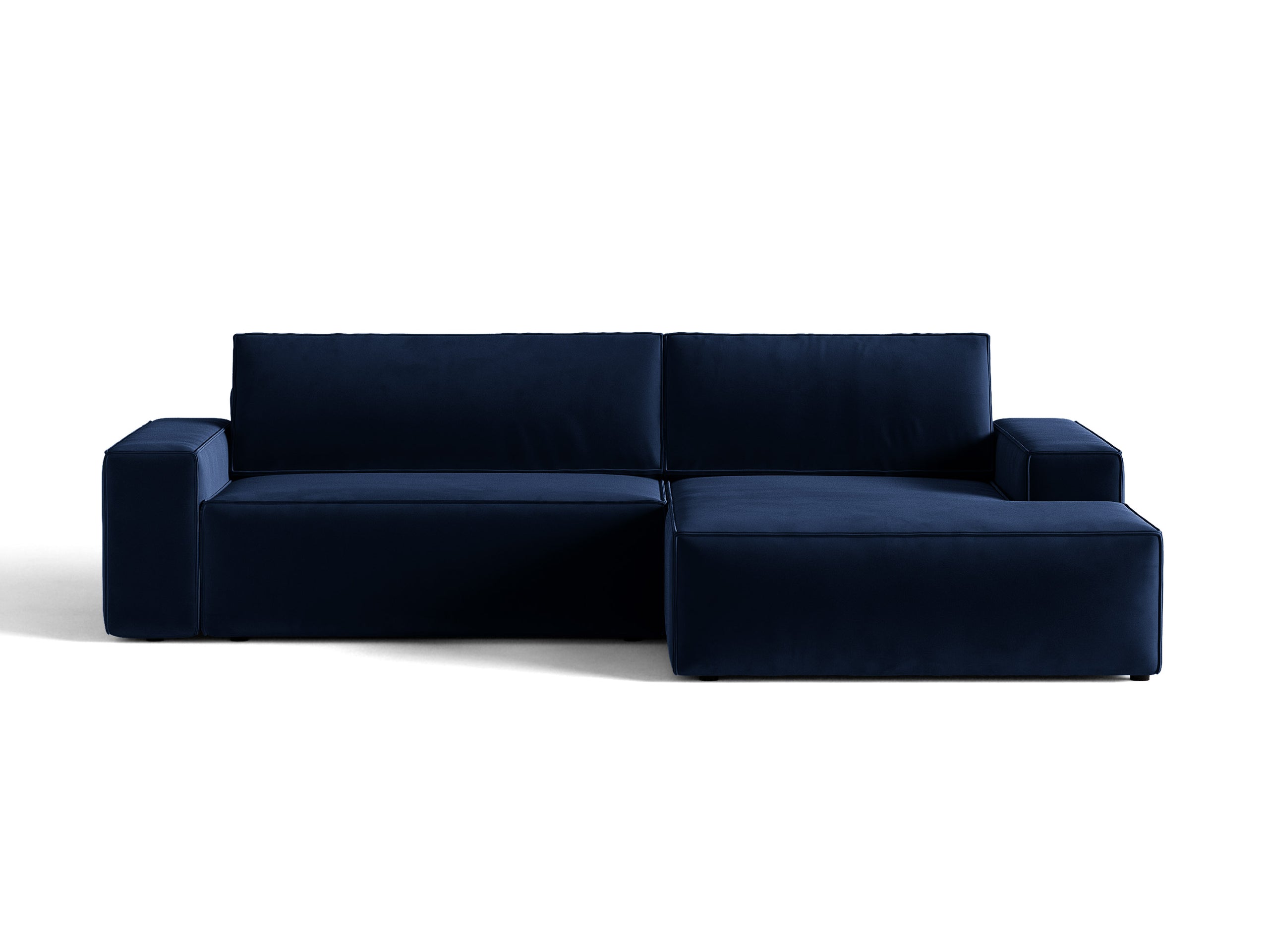 Micadoni Jodie rozkladacia rohová sedačka 246 × 151 cm - Zamat Bluvel (Blu86) - Kráľovská modrá - Pravé prevedenie