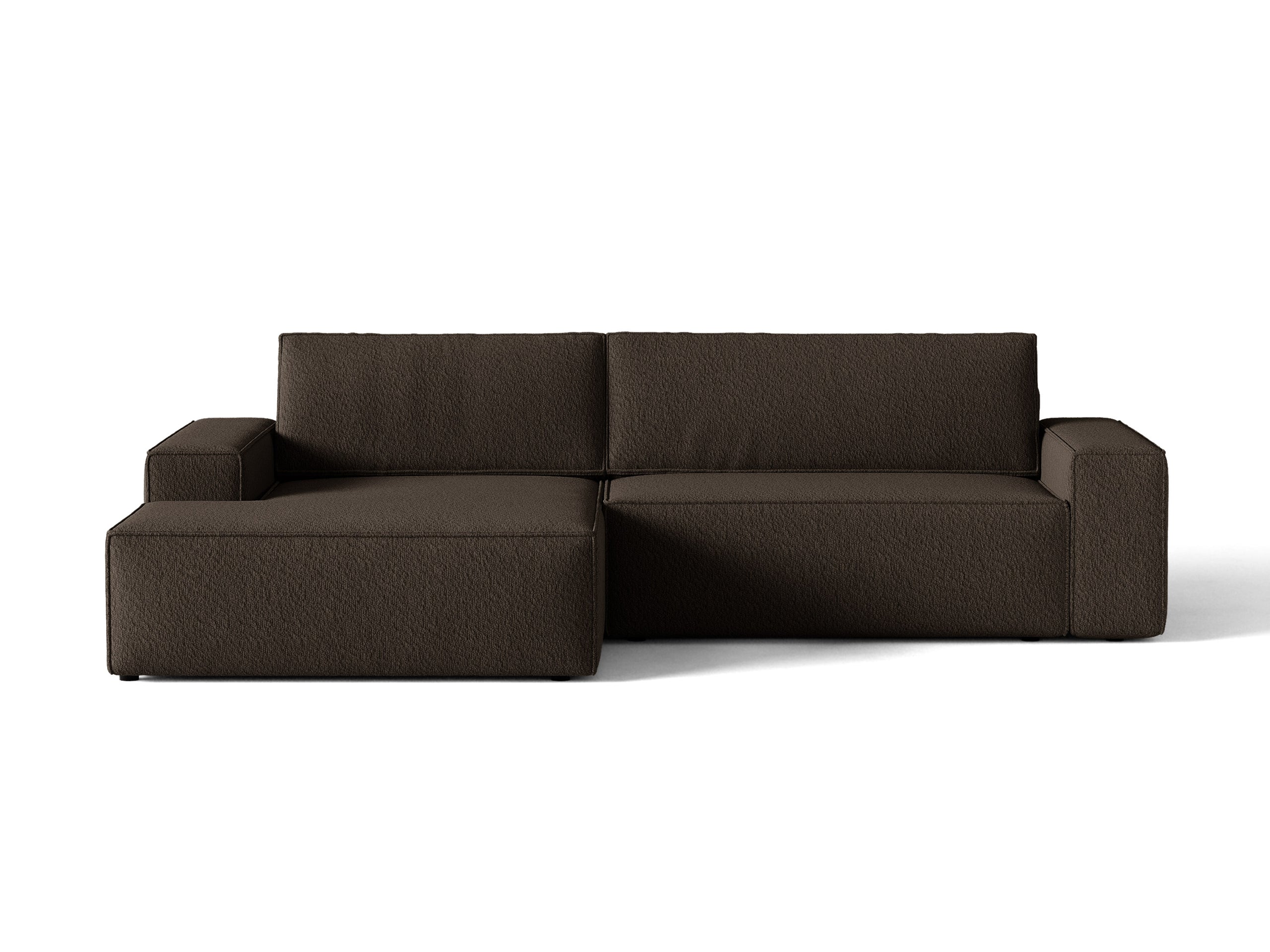 Micadoni Jodie rozkladacia rohová sedačka 246 × 151 cm - Buklé Baloo (Bal2081) - Hnedá - Ľavé prevedenie