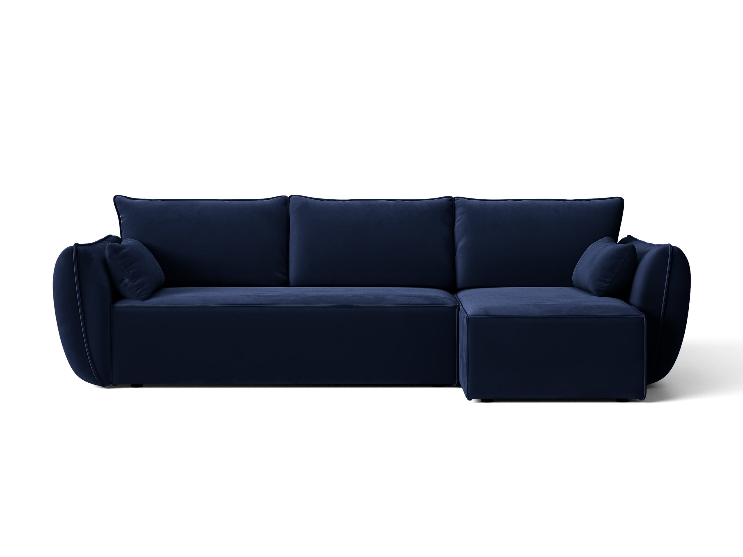 Micadoni Kaelle rozkladacia rohová sedačka 262 × 168 cm - Zamat Bluvel (Blu86) - Kráľovská modrá - Pravé prevedenie